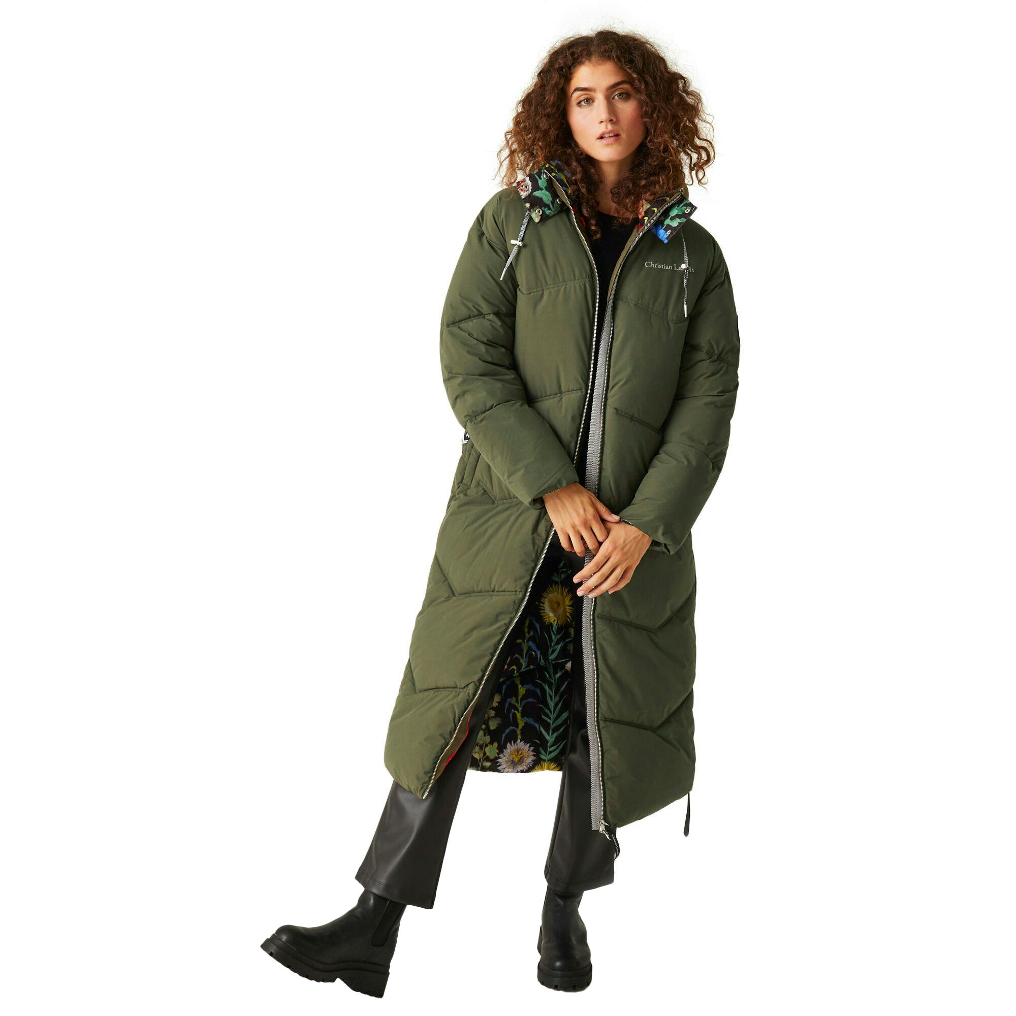 Regatta Women's Dark Christian Lacroix Milhaud Longline Puffer Jacket - Khaki - Khaki - 18 Uk - 100% Polyester