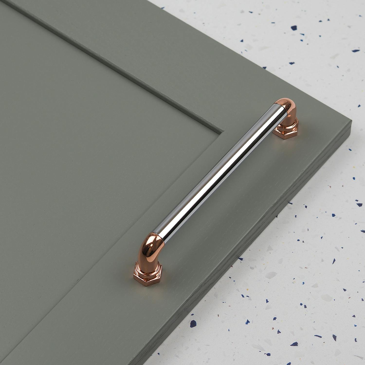 Rackhams Silver Copper & Chrome Industrial Handles - 160Mm Handle