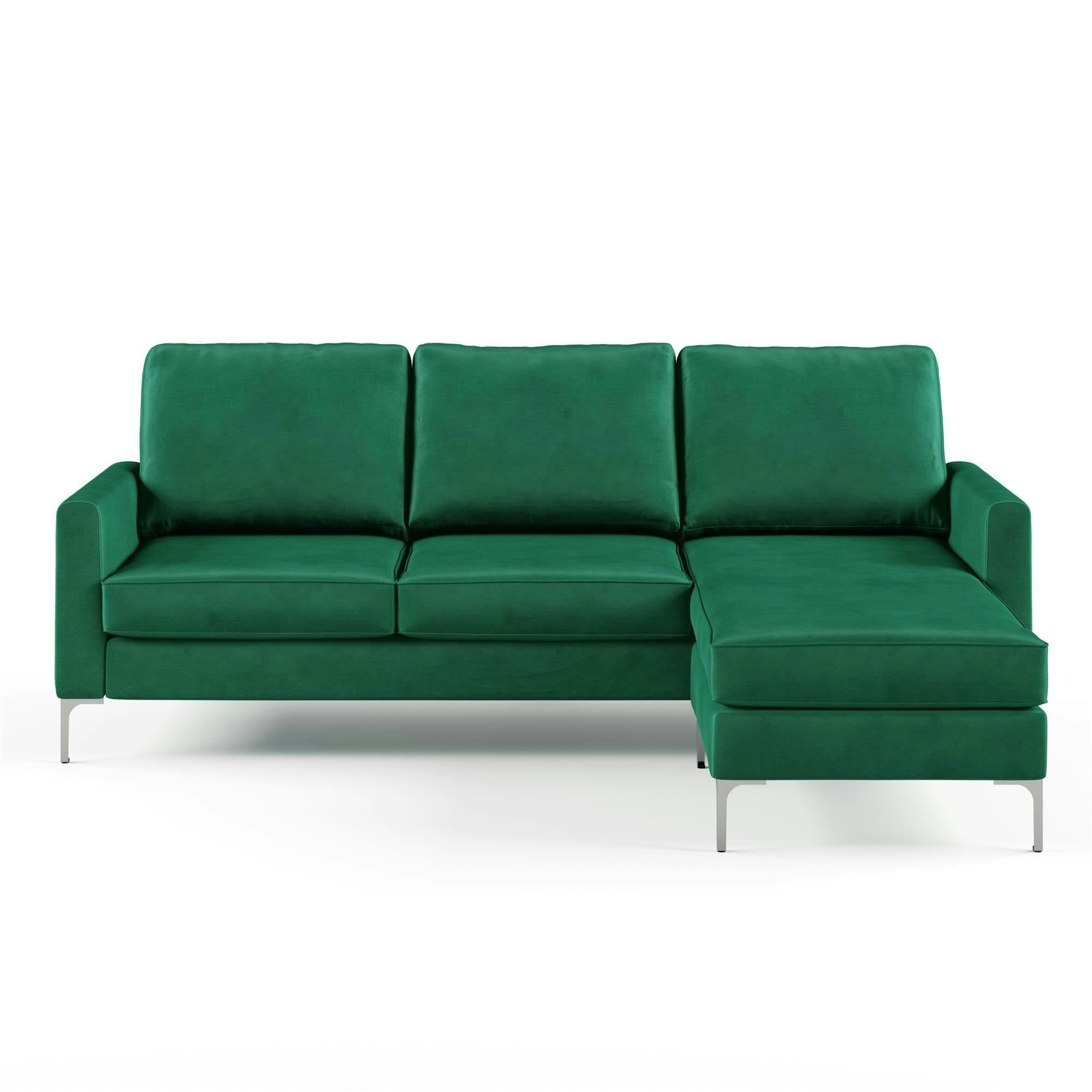Dorel Home Green Chapman Sectional Sofa In Velvet
