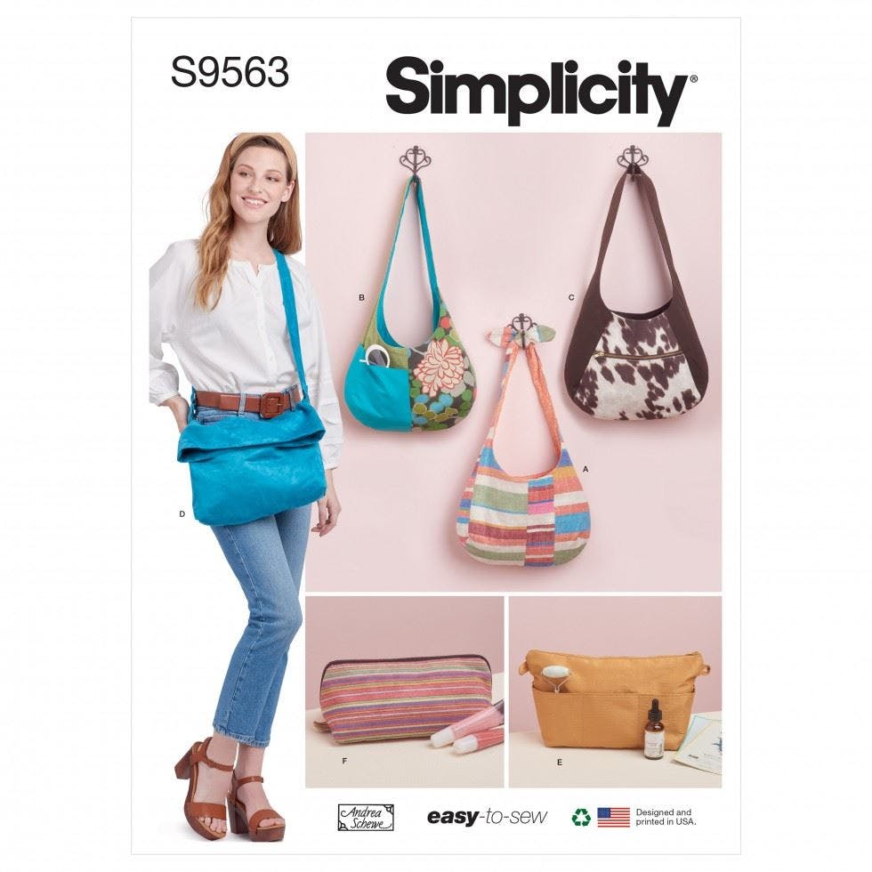 Simplicity Sewing Pattern 9563, Bags Os (One Size Only) - Easy - Os (One Size Only)