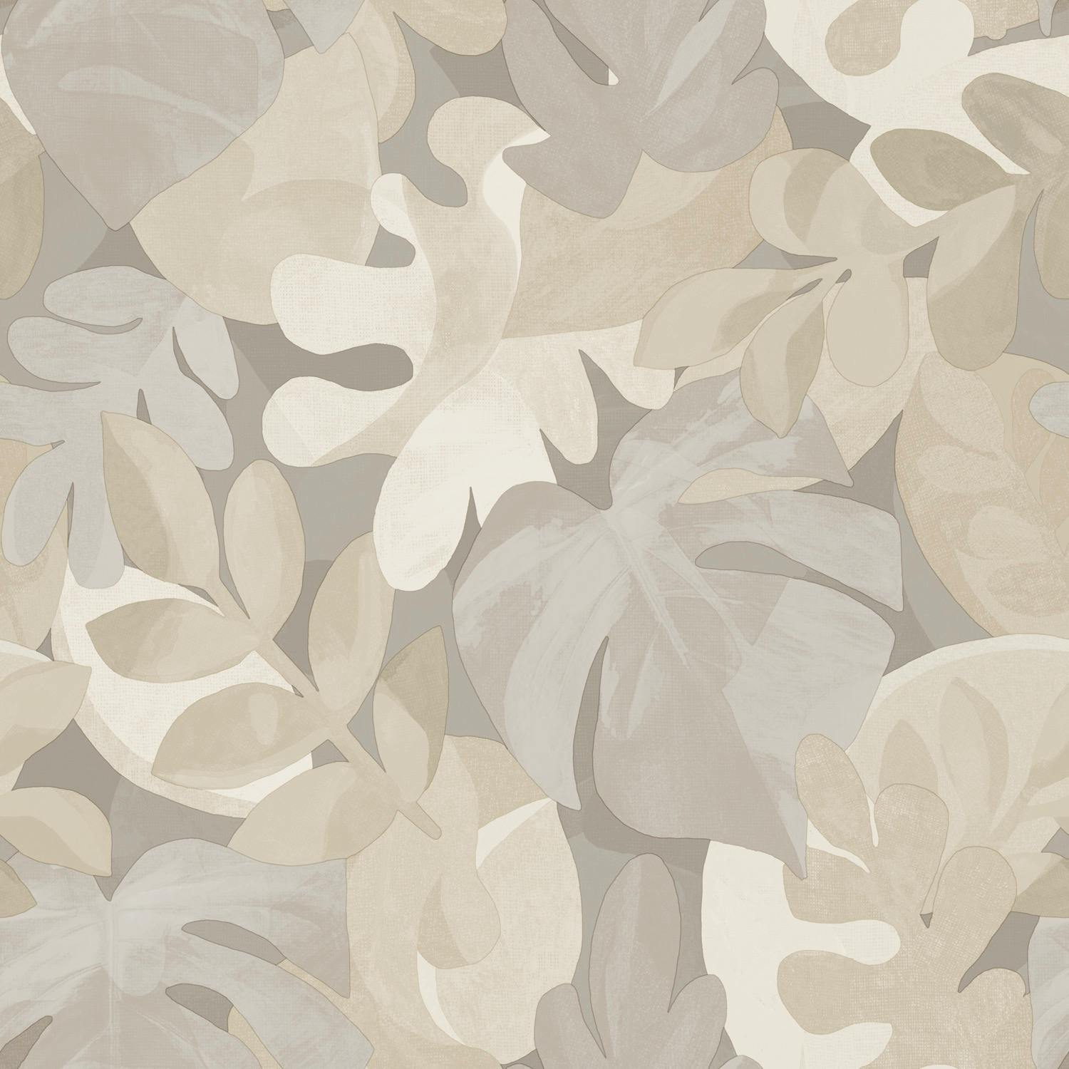 Rackhams Boutique Retro Leaf Pvc-Free Eco Wallpaper, Taupe