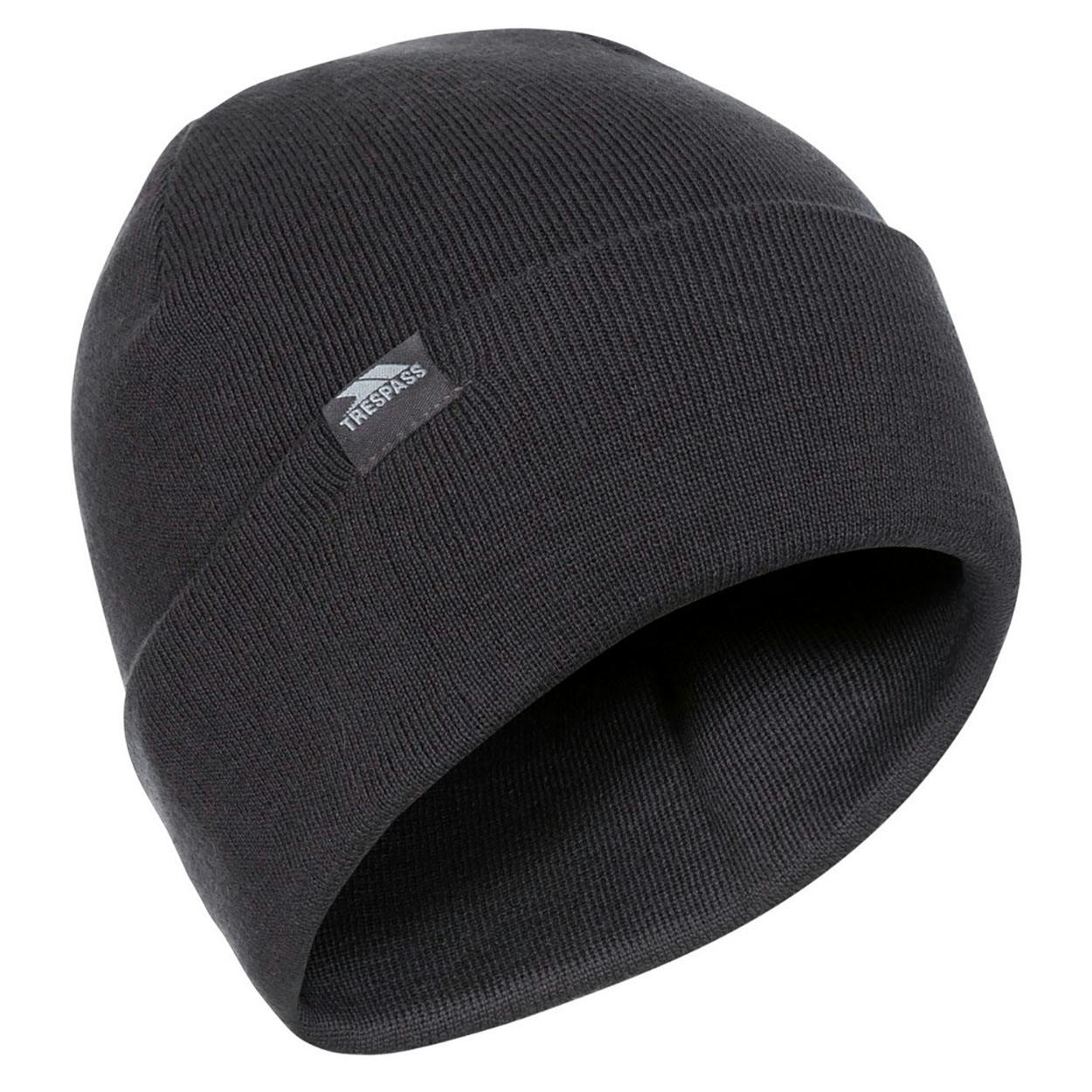 Trespass Unisex Black Beanie Hat - One Size - 50% Acrylic/50% Cotton