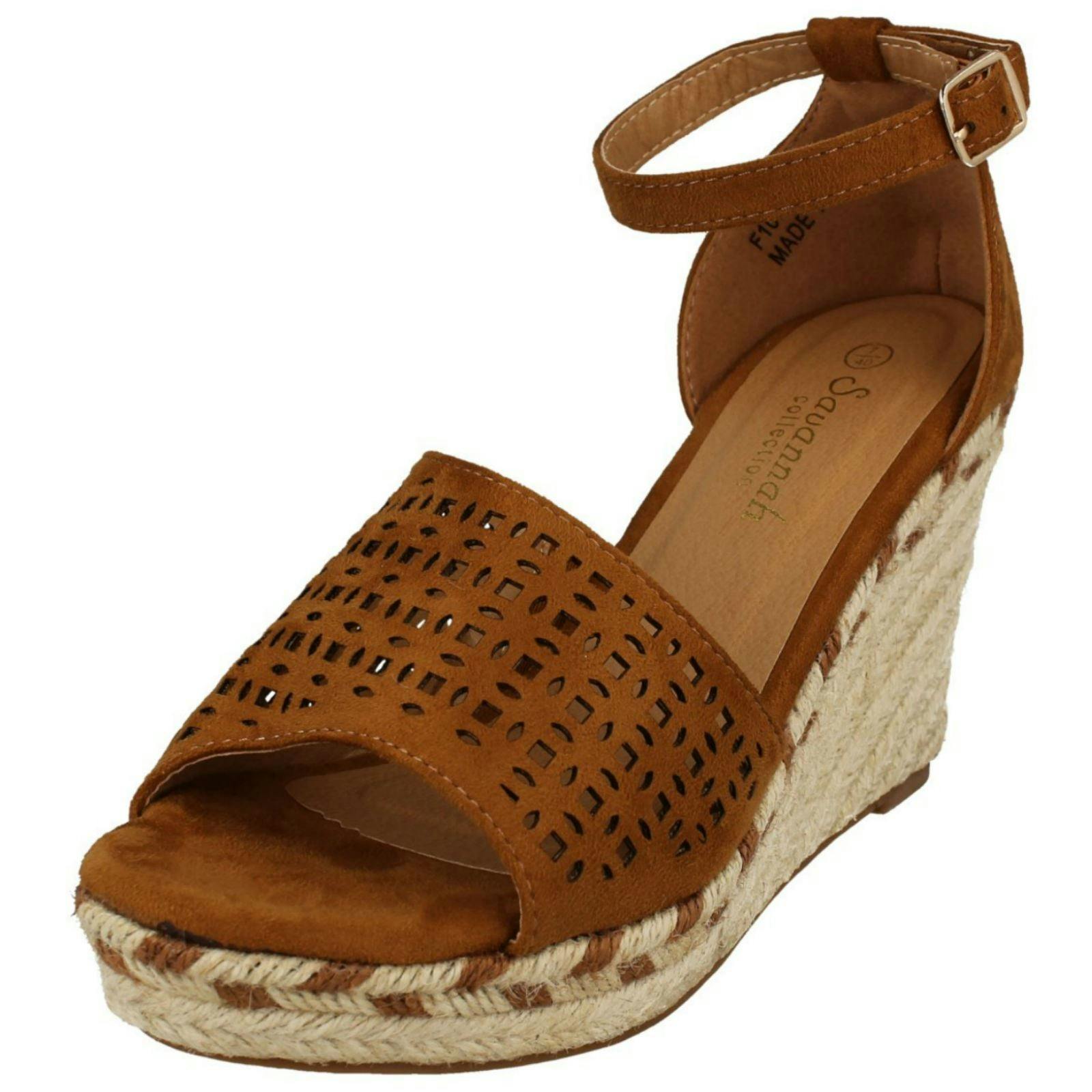 Savannah Women's Light Wedge Open Toe Summer Sandals - Tan - Uk 4