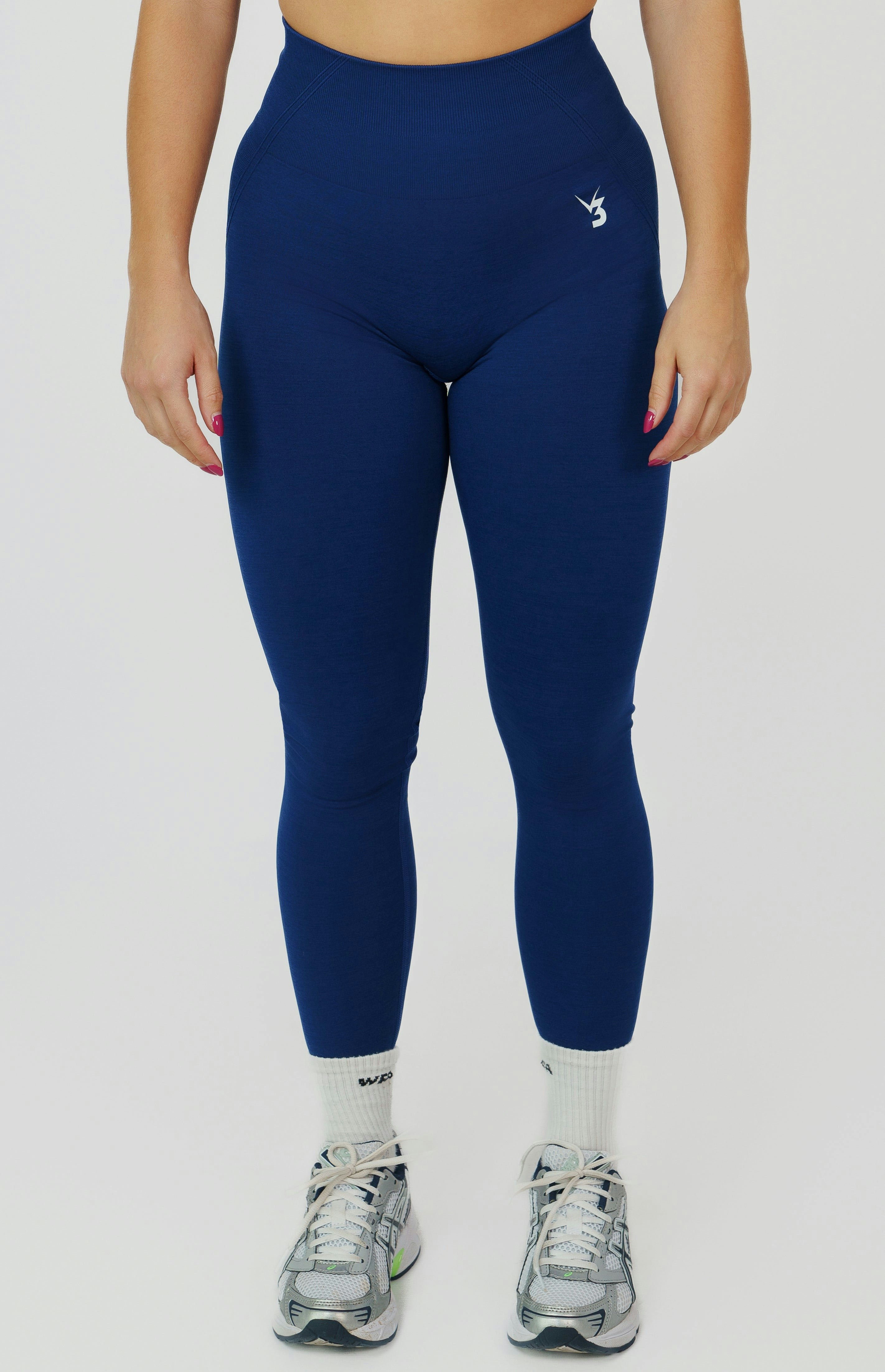 V3 Apparel Blue Tempo Seamless Scrunch Leggings - Midnight - M