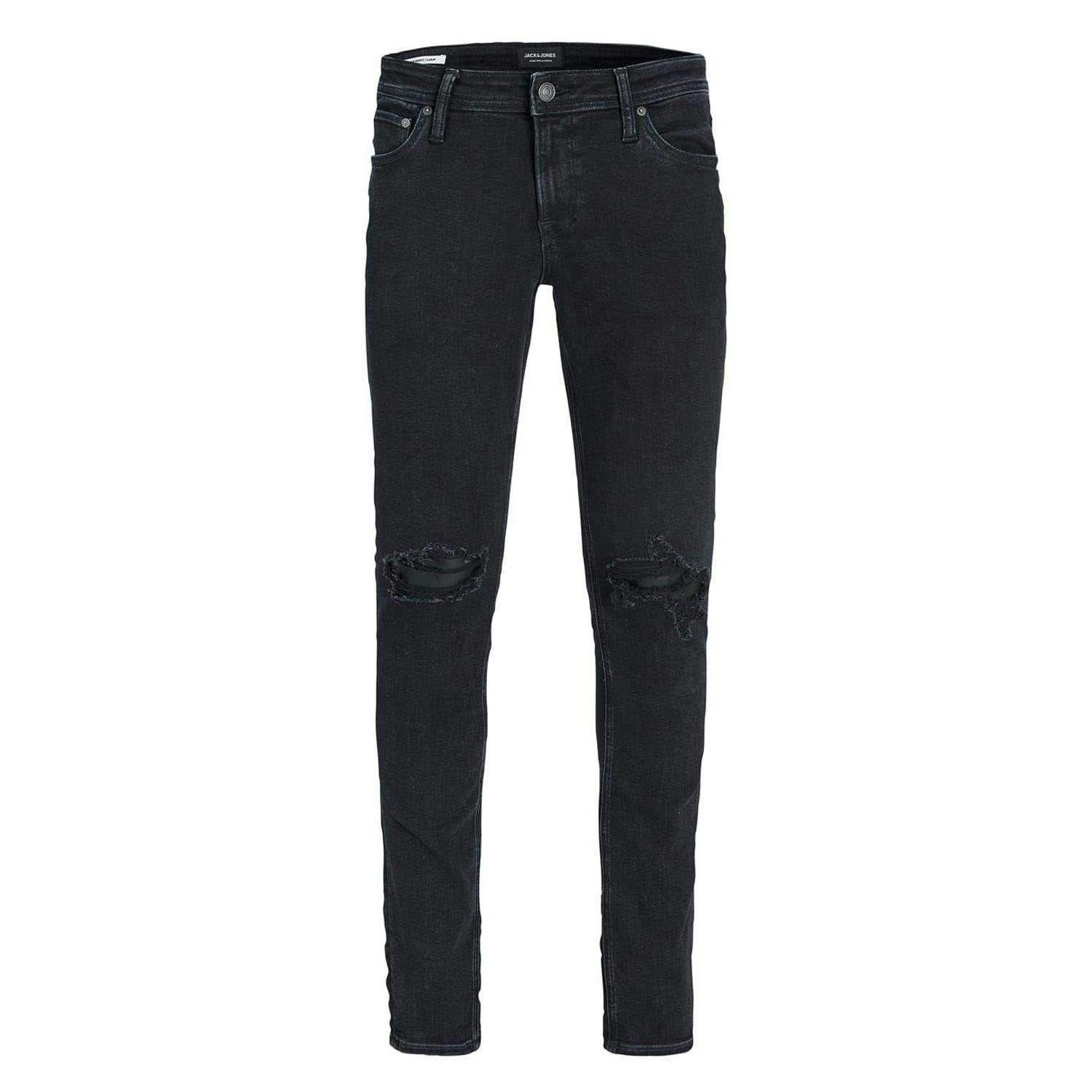 Jack And Jones Men's Black Liam Denim Jeans - Denim - 27R - Denim - 50% Cotton/40% Polyester/10% Elastane