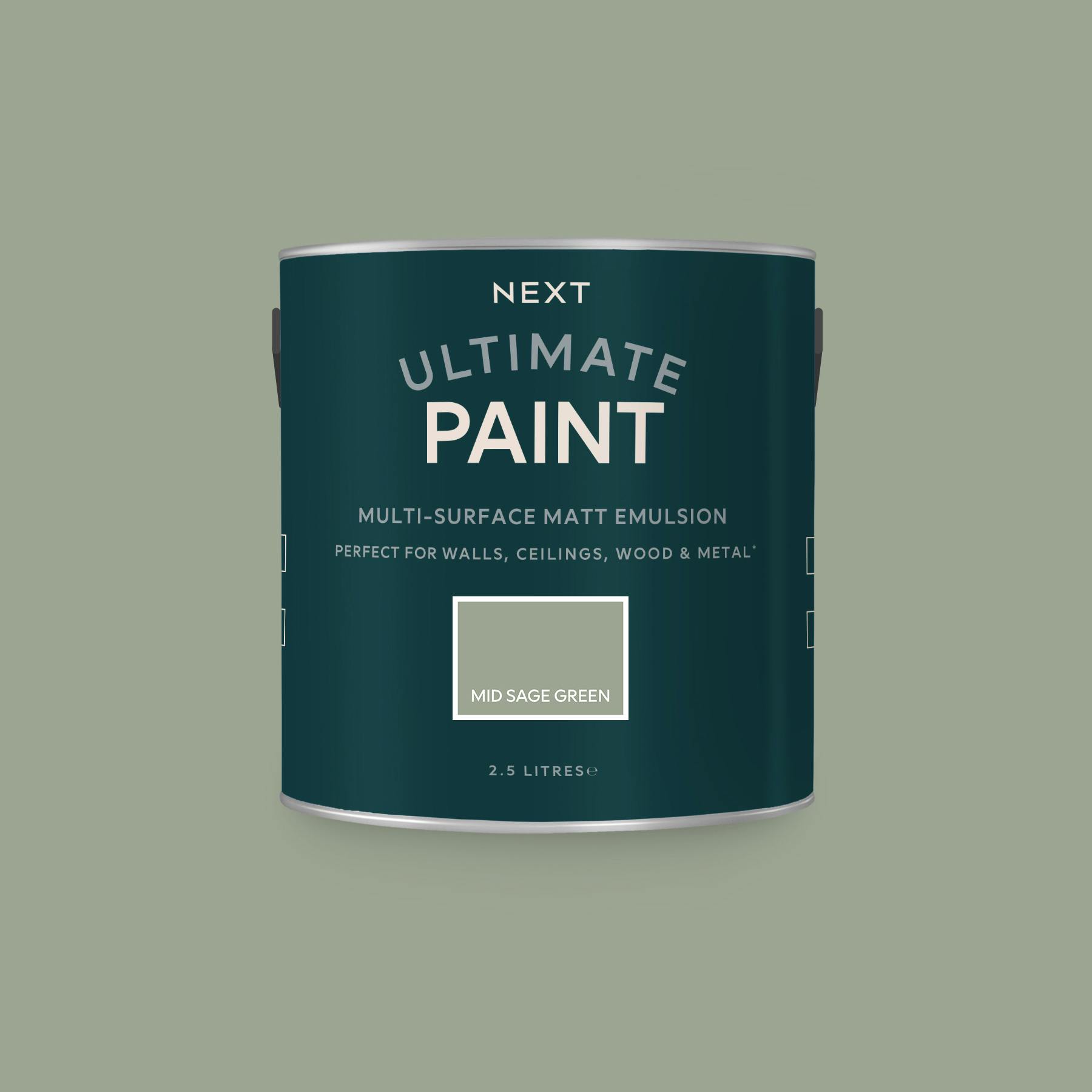 Rackhams Green Mid Sage Mixed To Order Ultimate Paint 2.5L