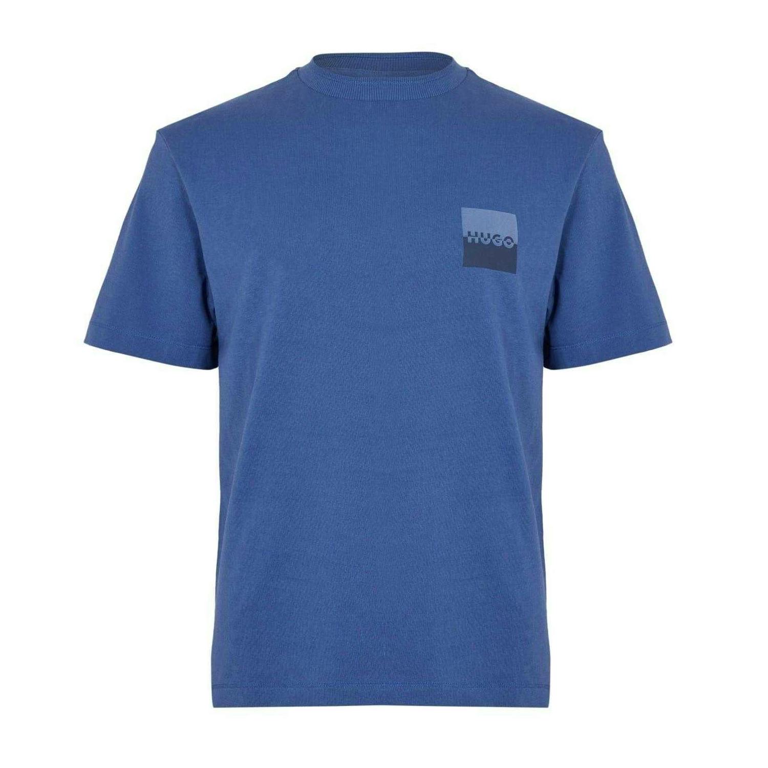 Hugo Men's Blue Ribbed T-Shirt - Medium - Xs - Medium - 100% Cotton