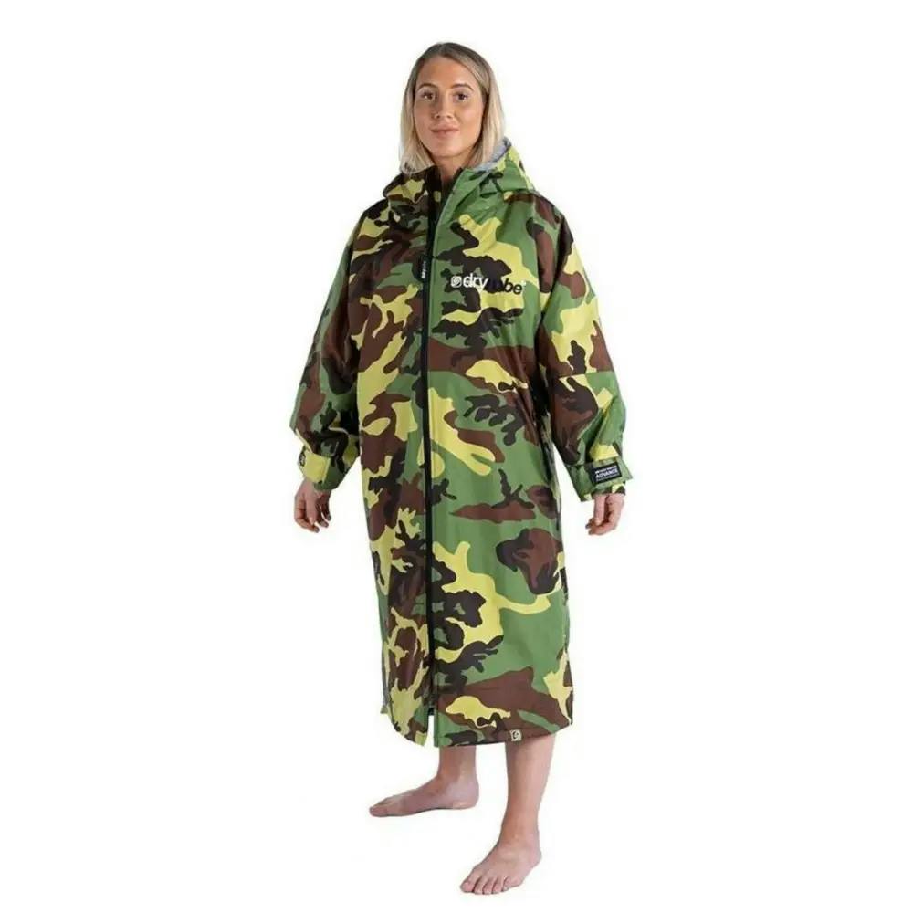Dryrobe Grey Advance Long Sleeve Adult Robe - Camouflage - Small