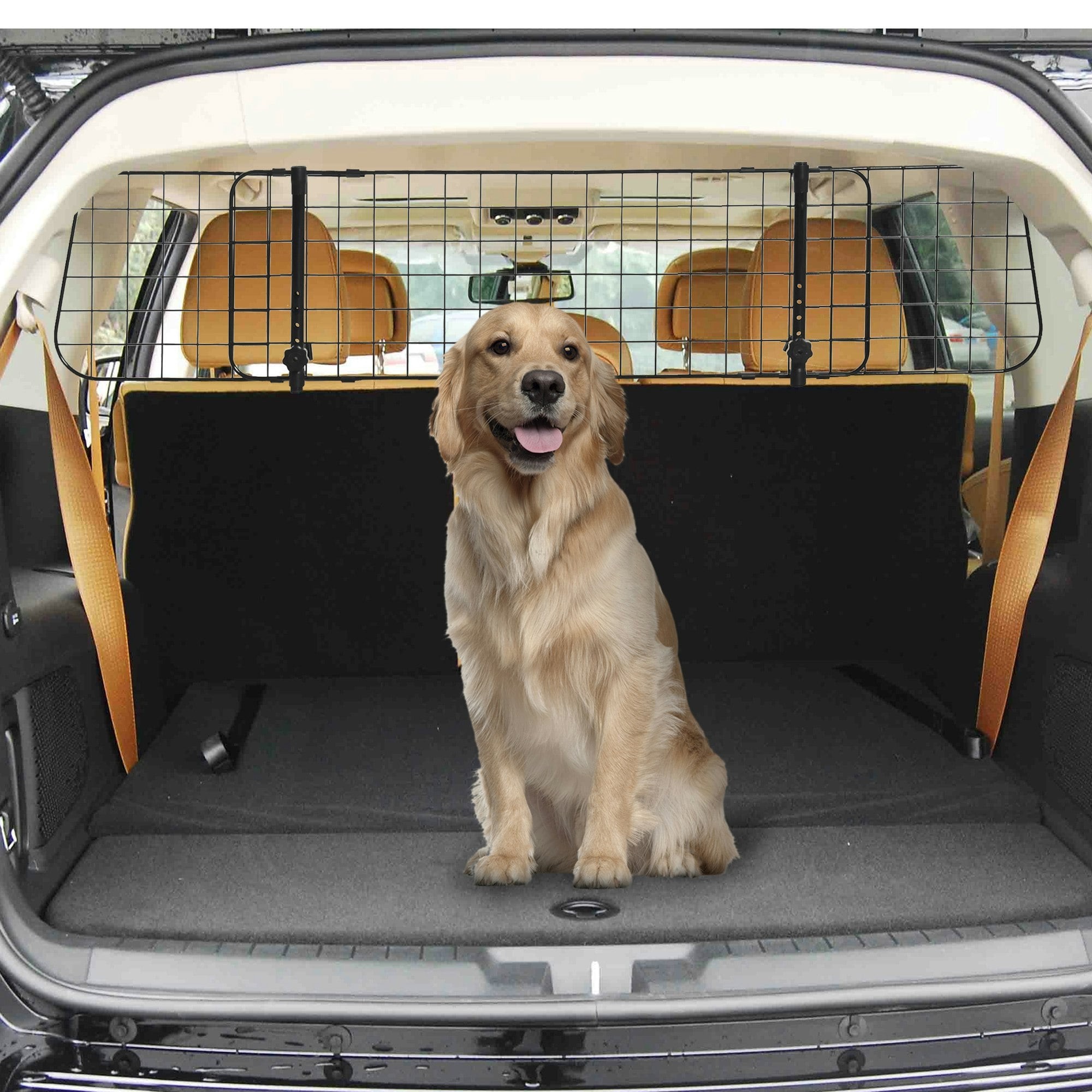 Pawhut Heavy Duty Pet Dog Car Barrier Adjustable Ventilated Mesh Wire Guard