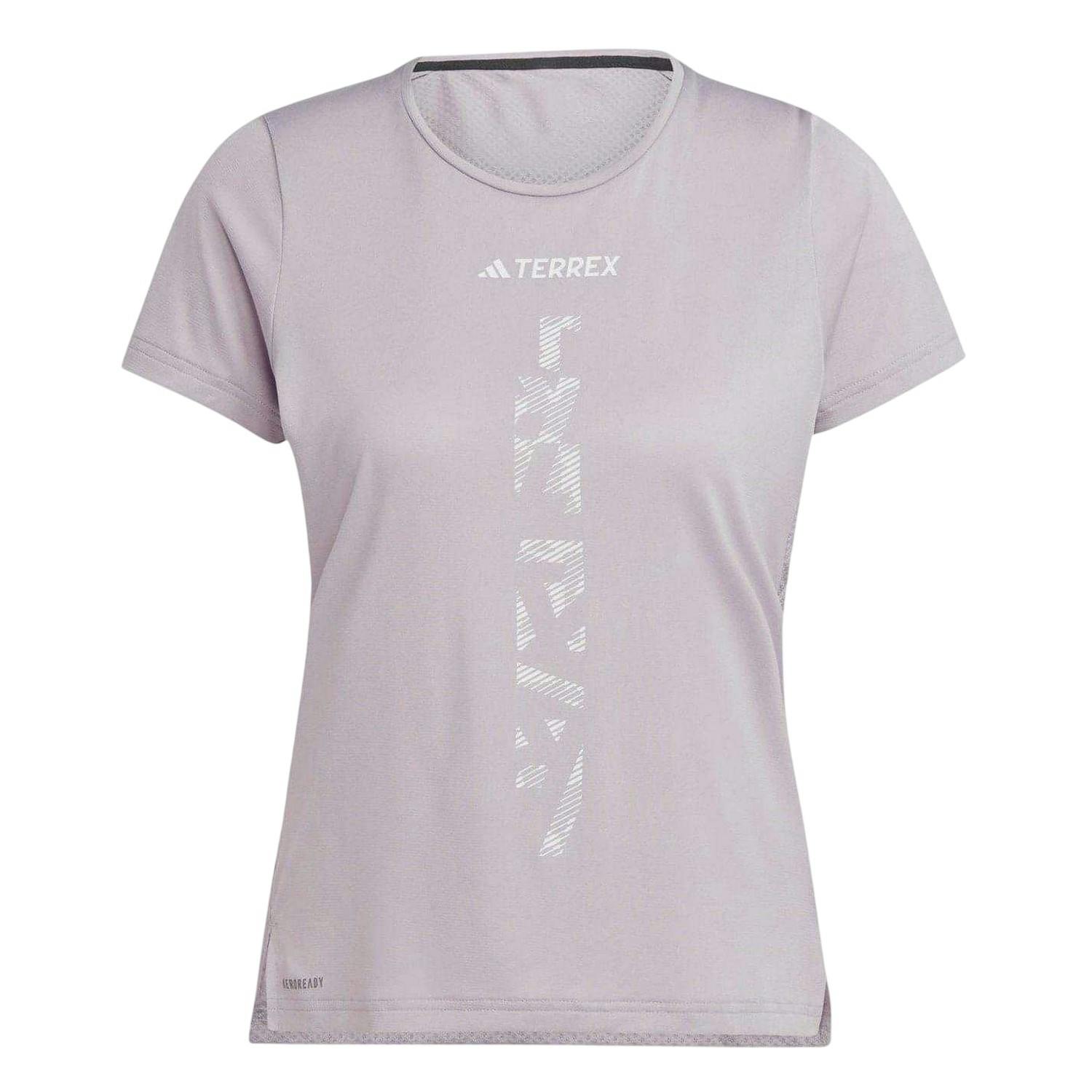 Adidas Women's Terrex Agravic Trail Regular T-Shirt - Preloved Fig - 10 Uk - Preloved Fig - 100% Recycled Polyester