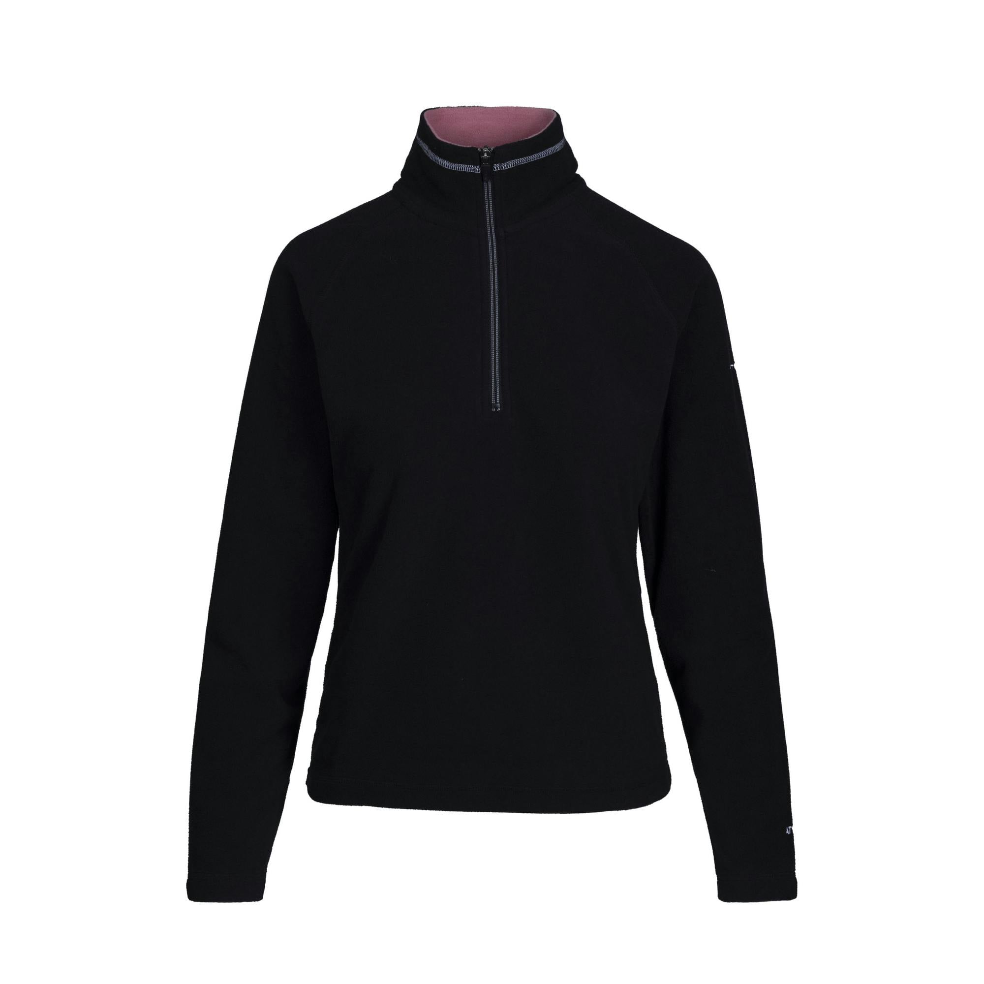 Trespass Women's Black/Light Skylar Fleece Top - Mulberry - S - Mulberry - 100% Polyester