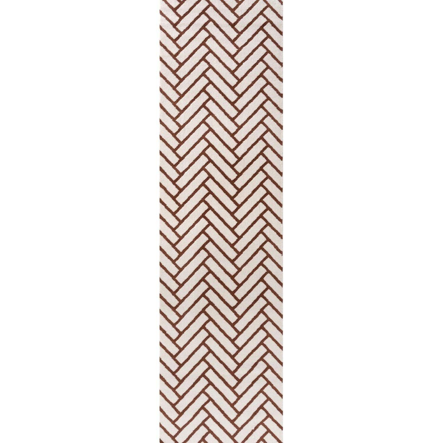 The Rugs Cream Loft Chevron Terra Rug - 80X300 Cm