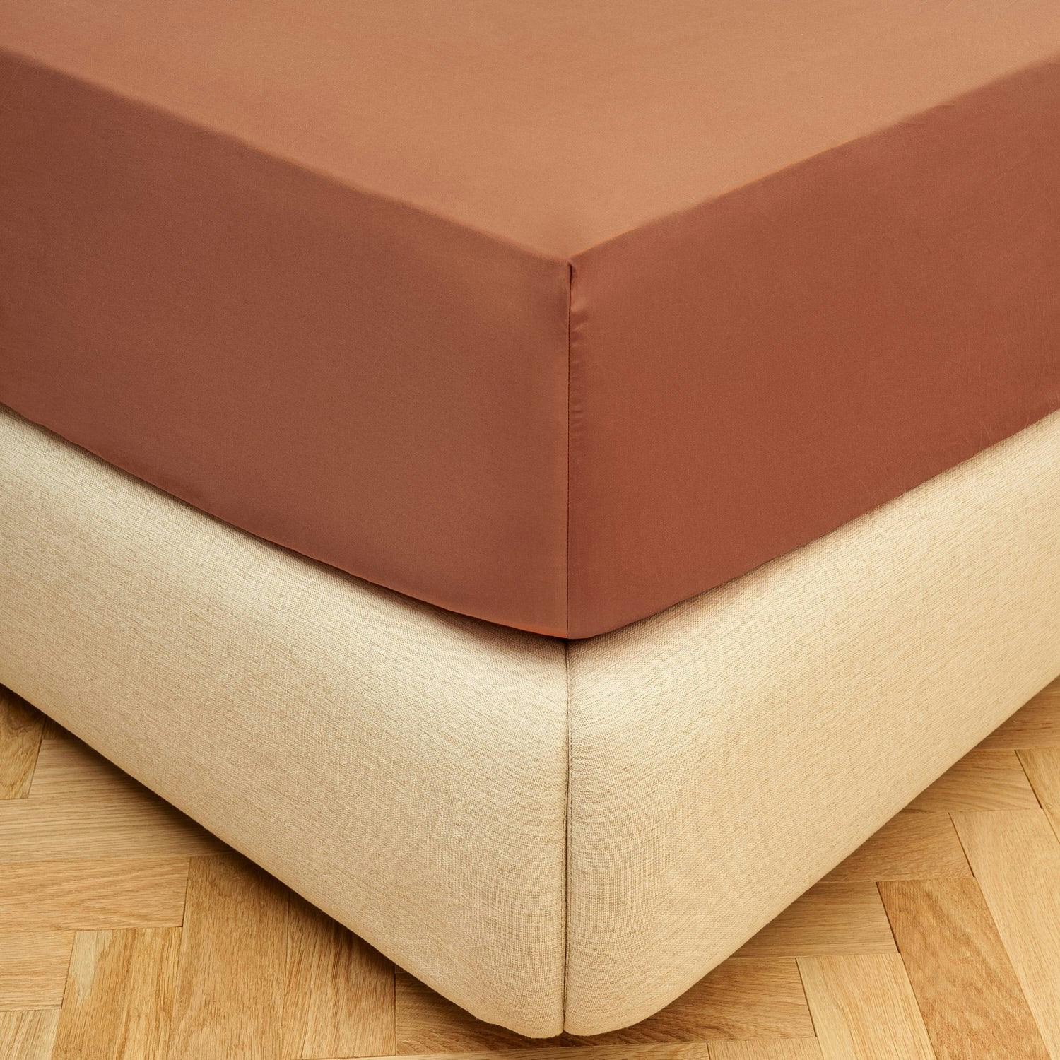 Bedable Sateen Fitted Sheet - Terracotta - King