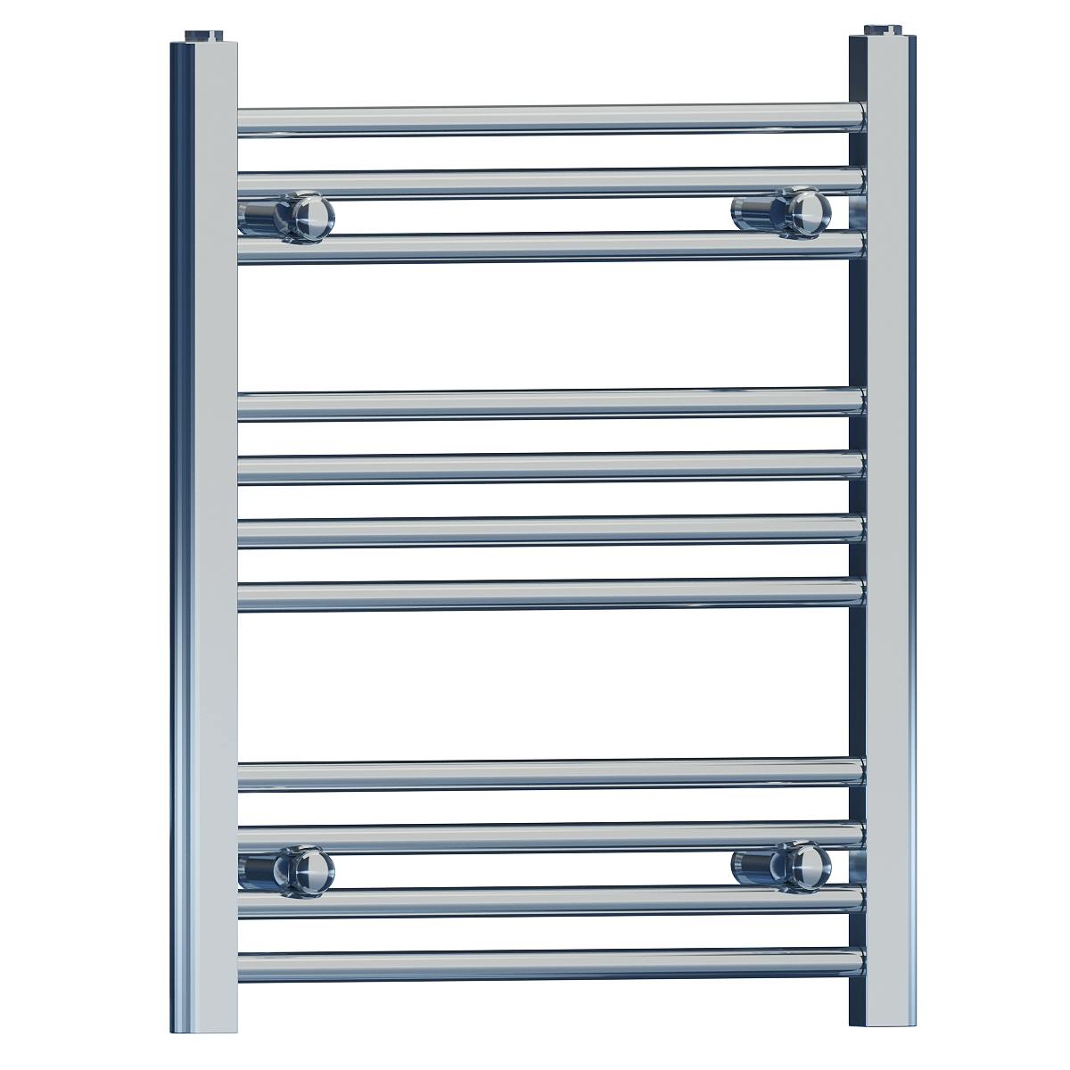 Myhomeware 500Mm X 600Mm Chrome Heated Bathroom Towel Rail Radiator For Central Heating Designer Uk