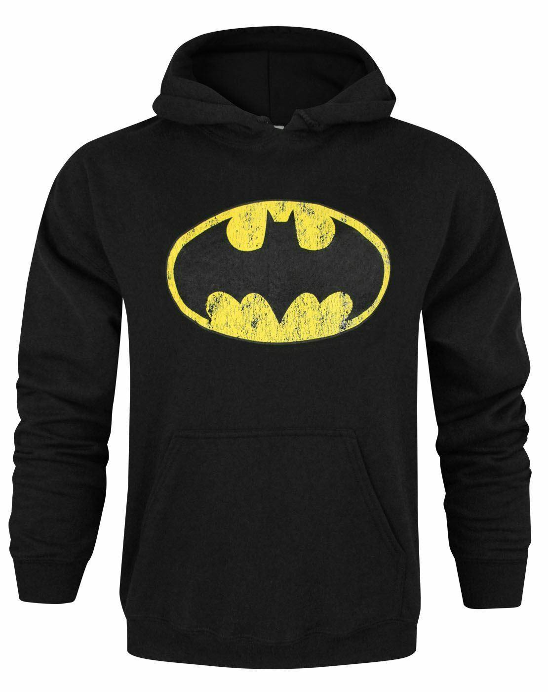 Vanilla Underground Men's Black Dc Comics Batman Logo Hoodie - Small
