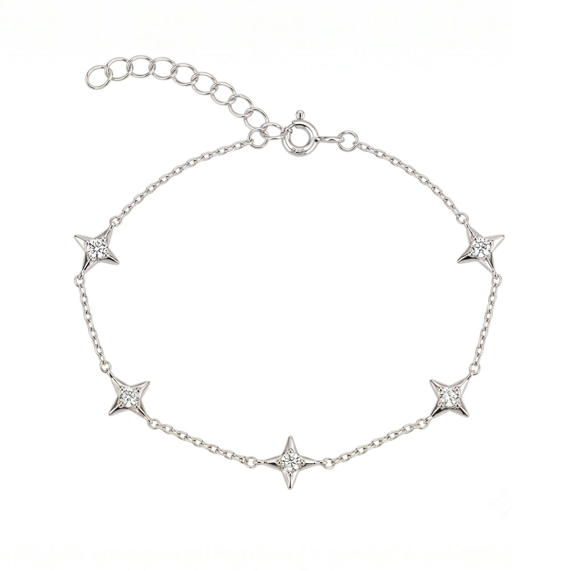 Spero London Silver Celestial Star Sterling Bracelet