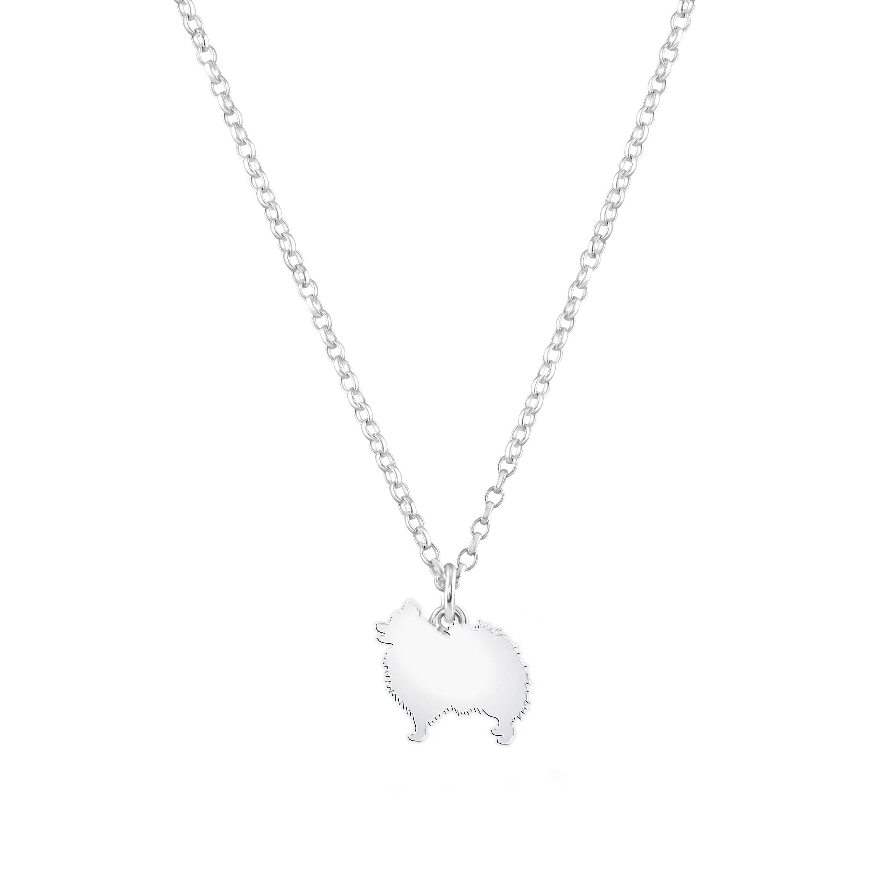 Mylee London Silver Pomeranian Silhouette Necklace - Personalised - Yes