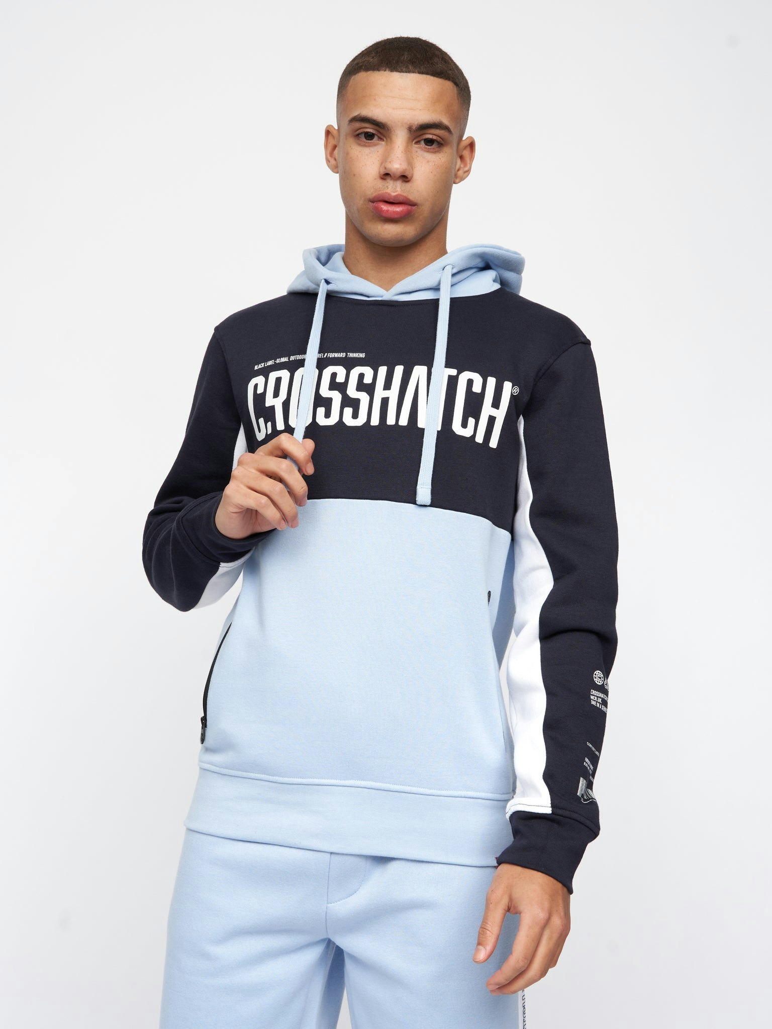 Crosshatch Men's Light/Blue Compounds Hoodie Navy/ - Navy/ - Medium