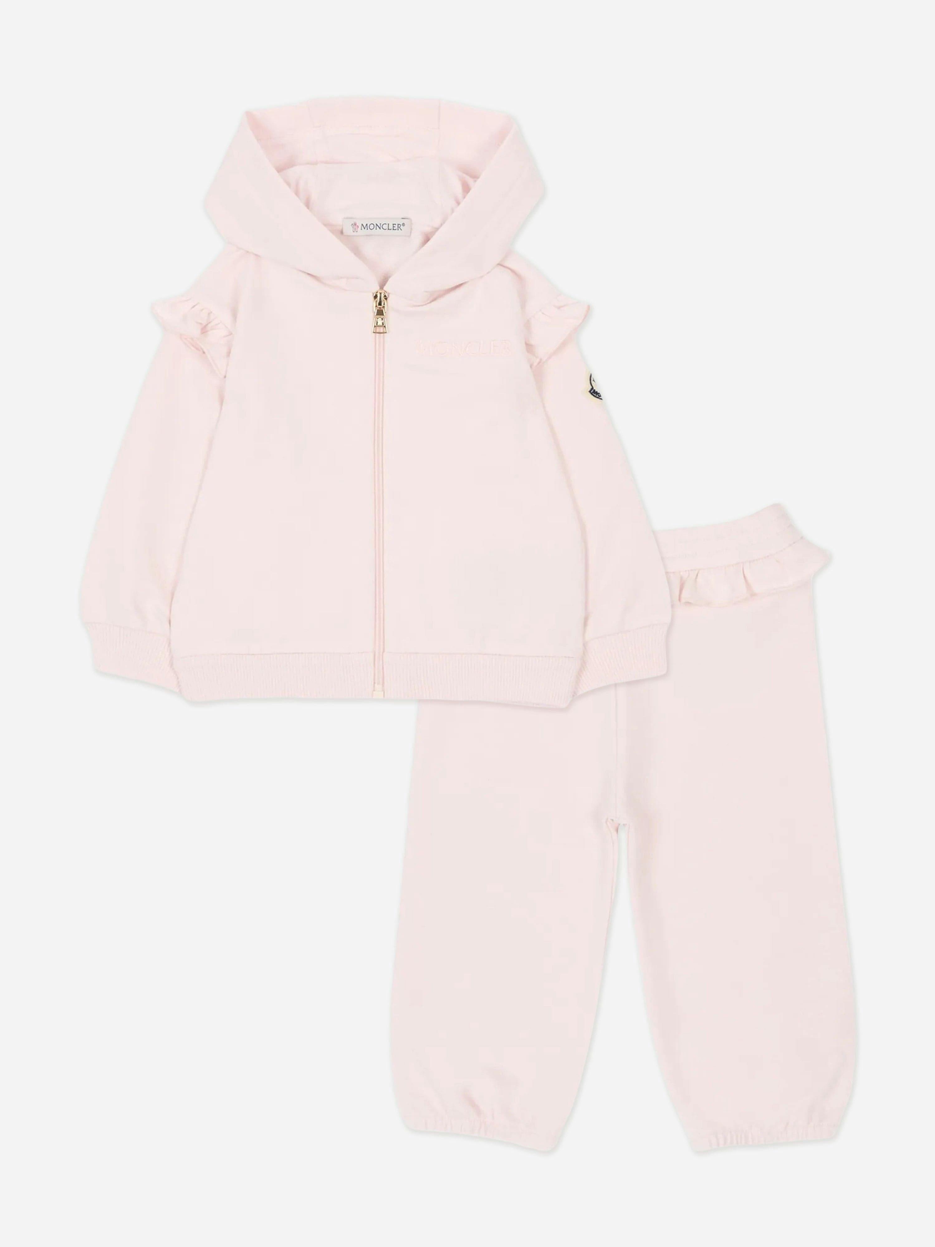 Moncler Enfant Women's Pink Baby Girls Ruffle Tracksuit In - 18 - 24 Mths