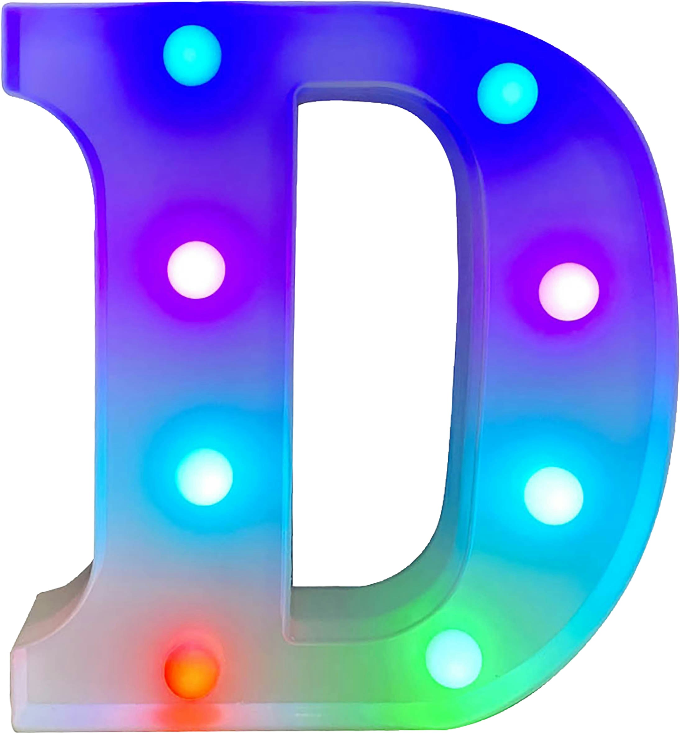St Helens Battery Operated Rgb Letter With Remote Control Letter D