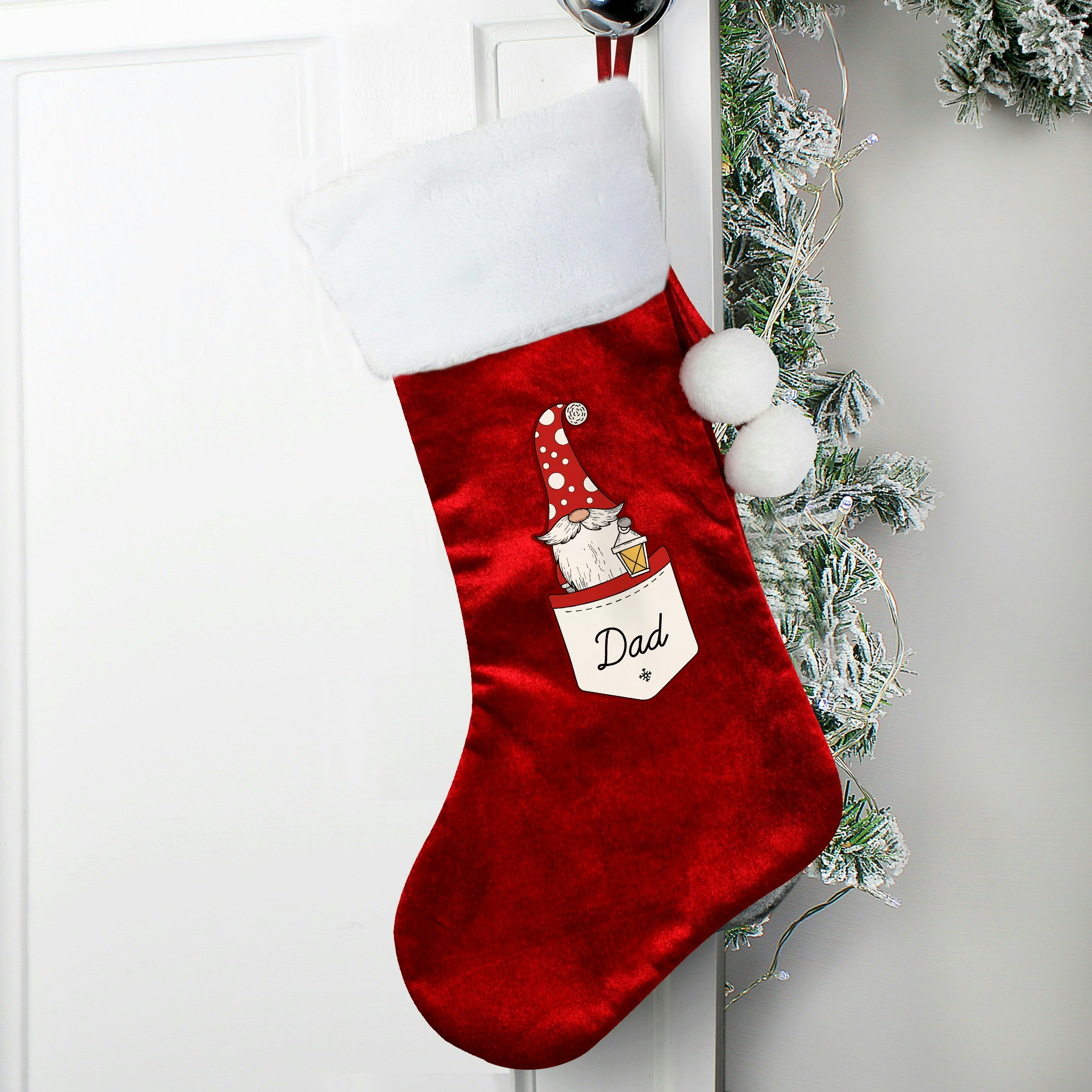 Personalised Memento Company Men's Red Personalised Meto Company Personalised Gonk Family Christmas Stocking