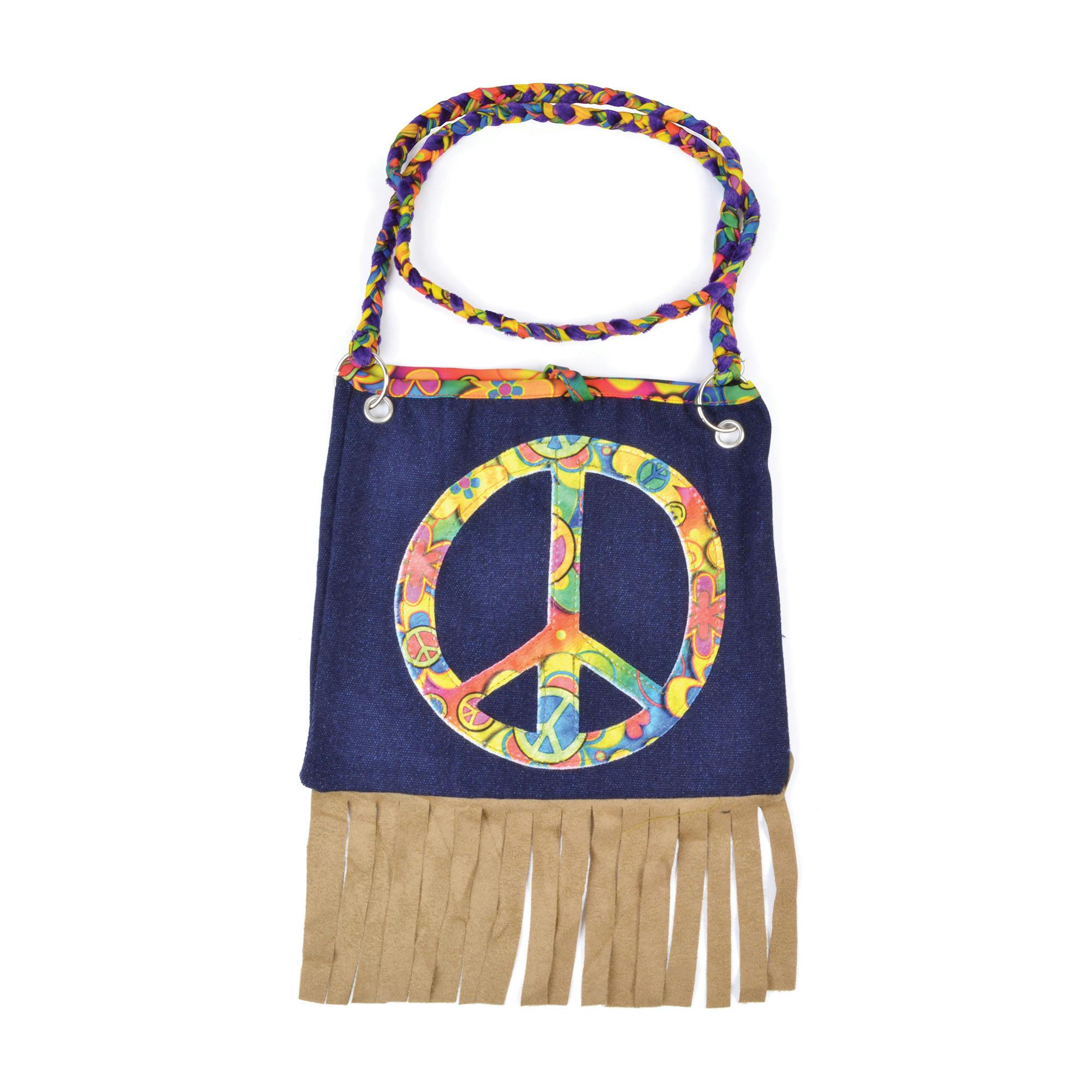 Bristol Novelty Peace Symbol Hippie Handbag - Multicoloured - Multicoloured - One Size