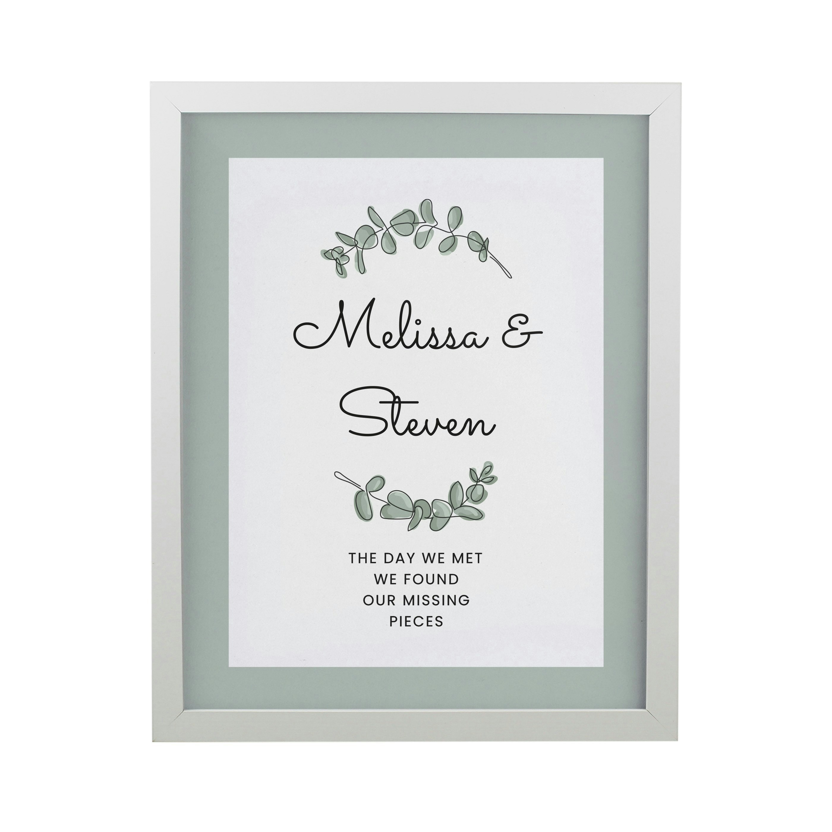 Personalised Memento Company White Personalised Botanical Poster Frame