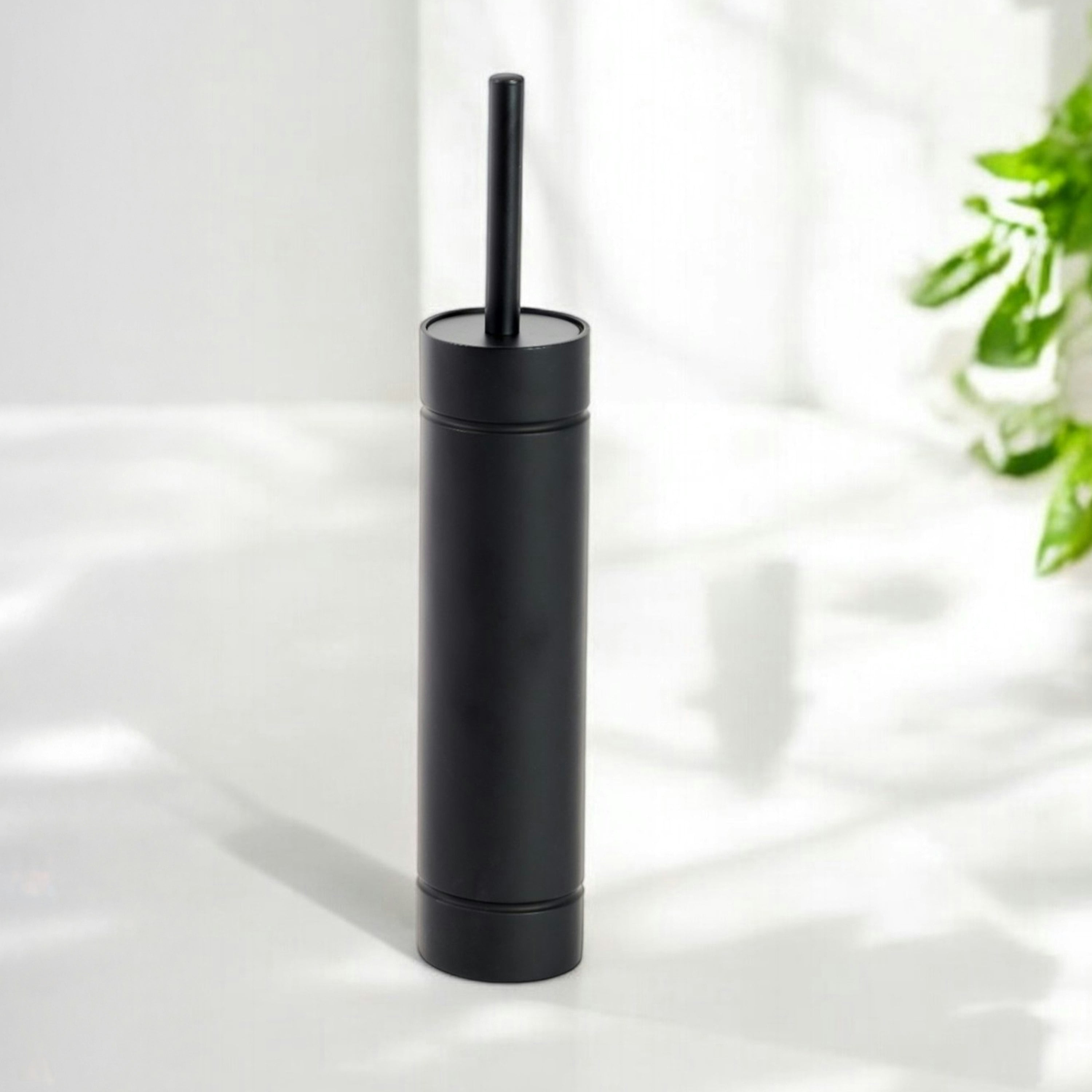 Showerdrape Black Draco Slimline Toilet Brush & Holder