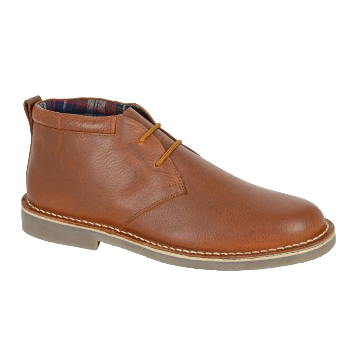 Roamers Men's Brown Leather Desert Boots - 11 Uk - 100% Mixed