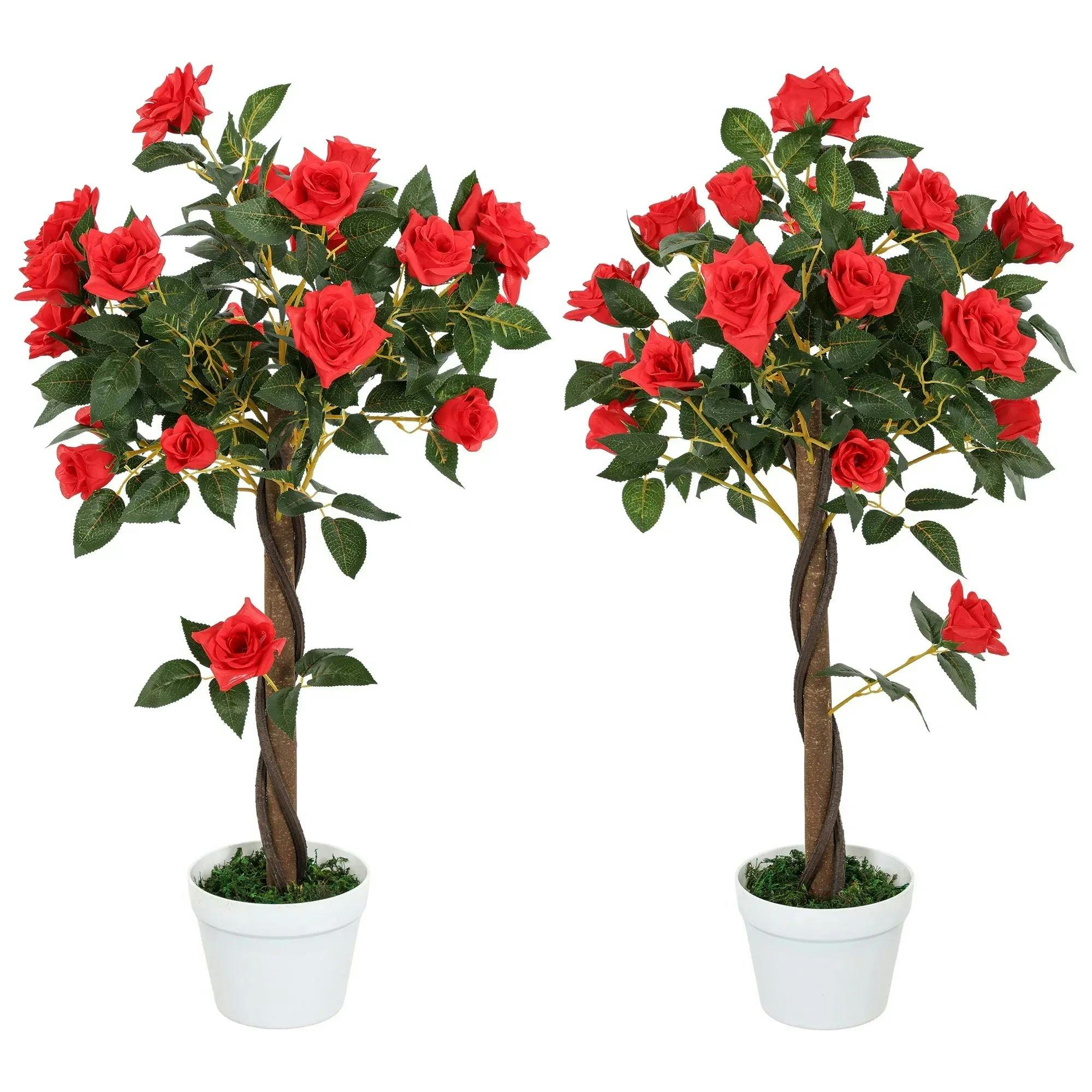 Portland Red Rose Artificial Tree 90cm - Image 5