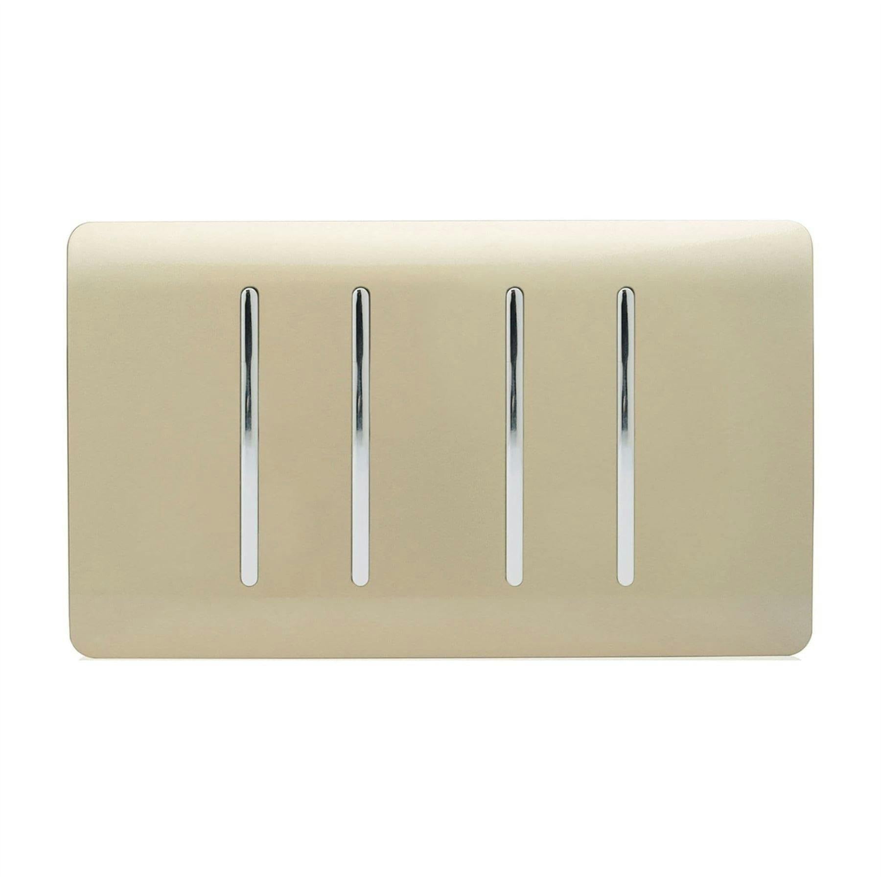 Trendi Switch Light/Gold 4 Gang Switch (3X 1 Or 2 Way & 1 X Intermediate)In Champagne - Image 6