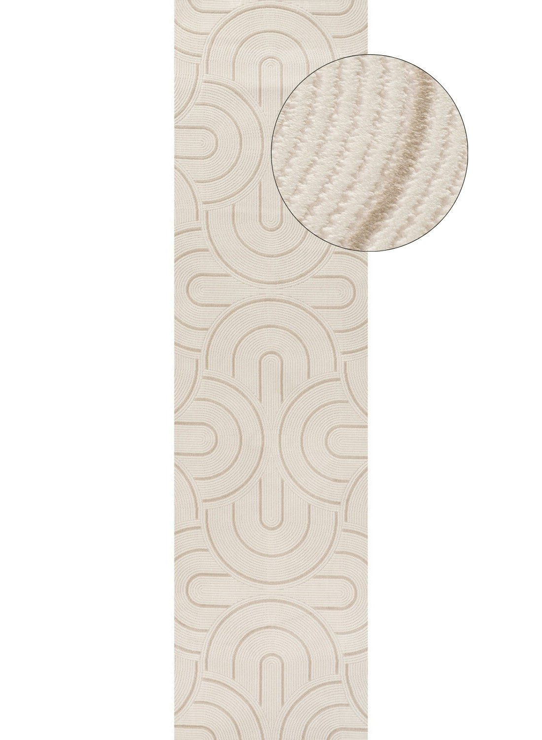 The Rugs Cream/Beige Carmel - Geometric Rug | 6070 - 80X300 Cm