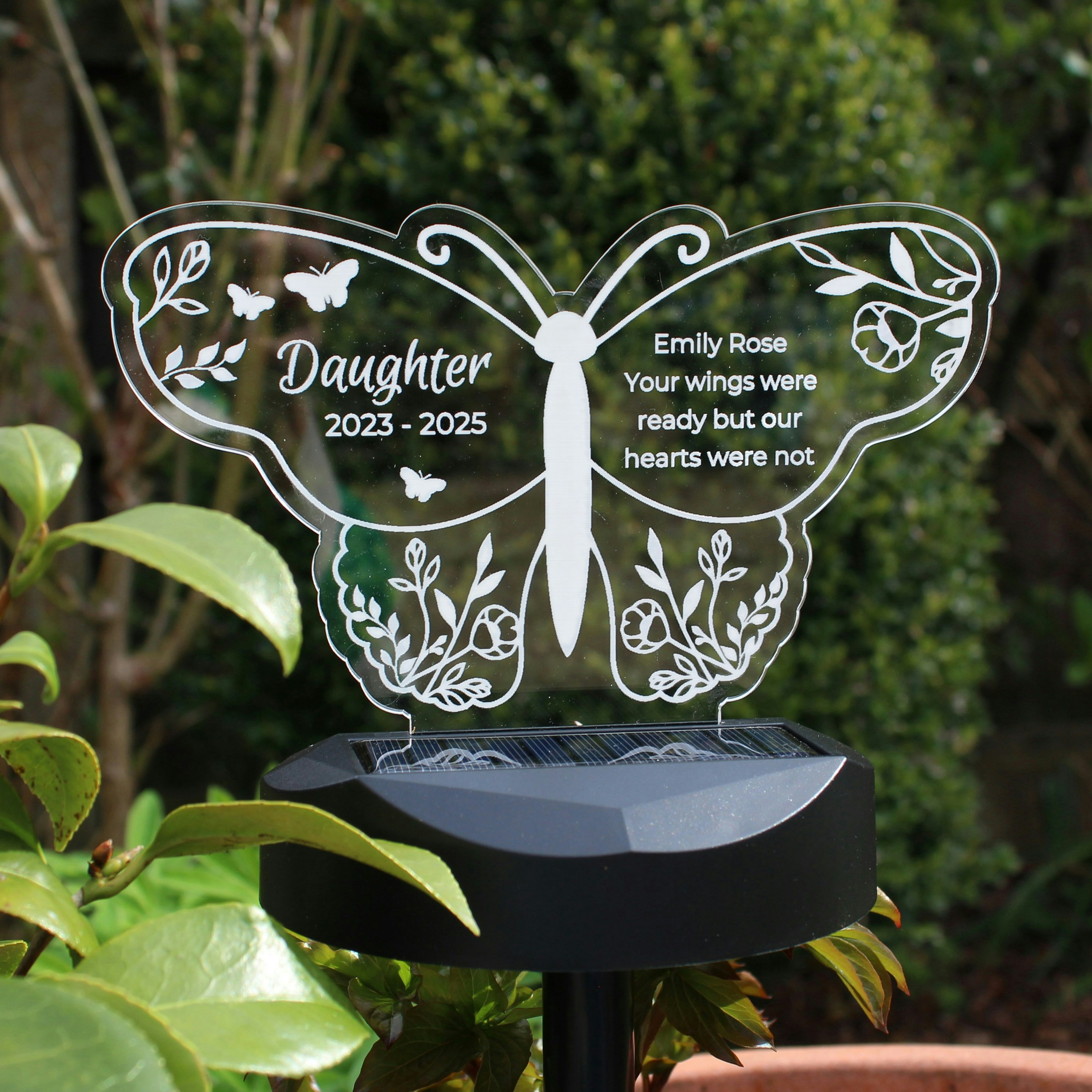 Personalised Memento Company Light Personalised Butterfly Memorial Solar