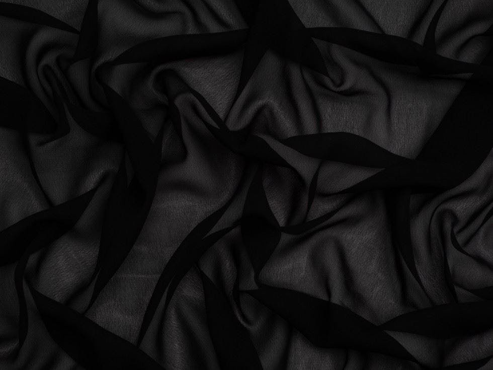 Minerva Light/Black Core Range Sheer Chiffon Fabric - Plain Design Dressmaking Fabric, 110 Cm / 44" Wide - Per Metre