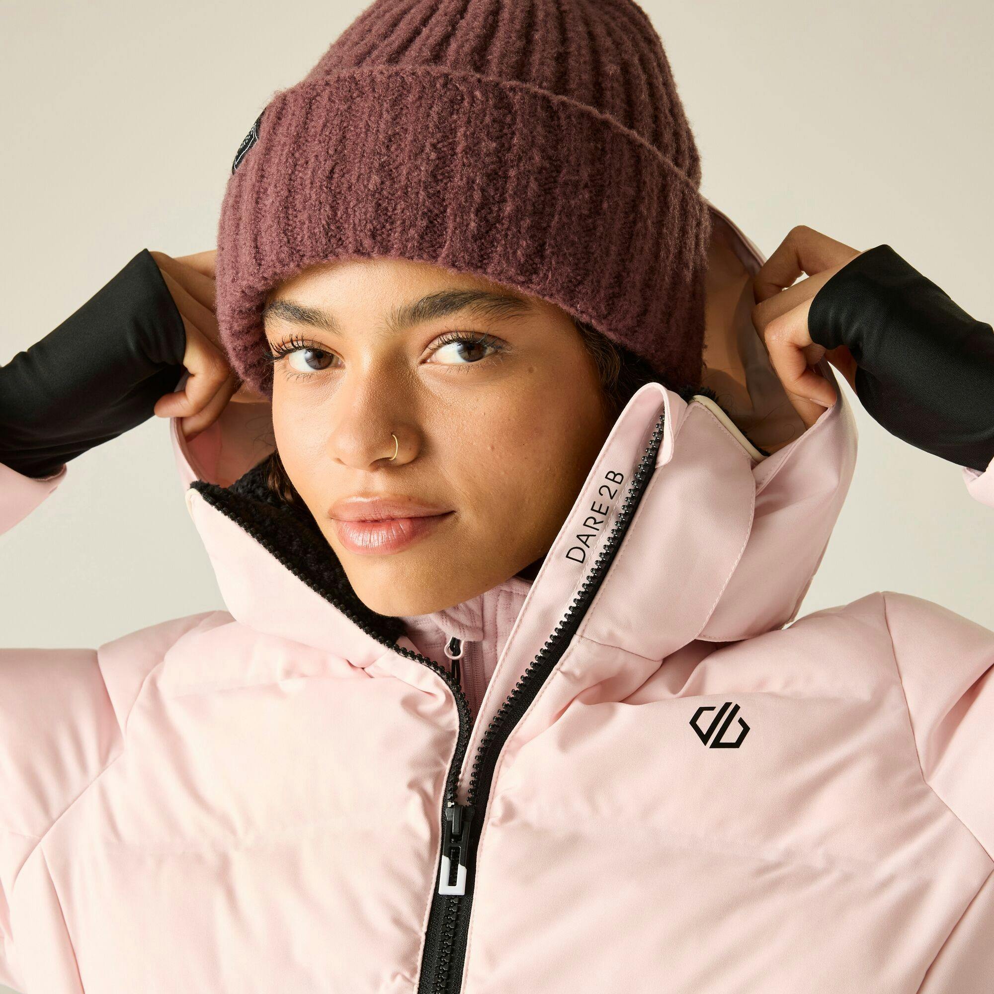Dare 2B Women's Pink / Gliding Ii Ski Jacket - Haze - 14 Uk - Haze - 100% Recycled Polyester