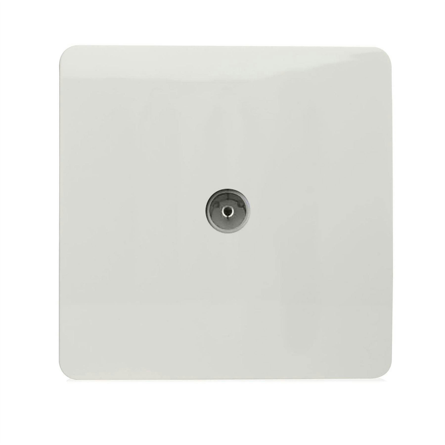 Trendi Switch Women's White 1 Gang Co-Axial Television Socket In Ice