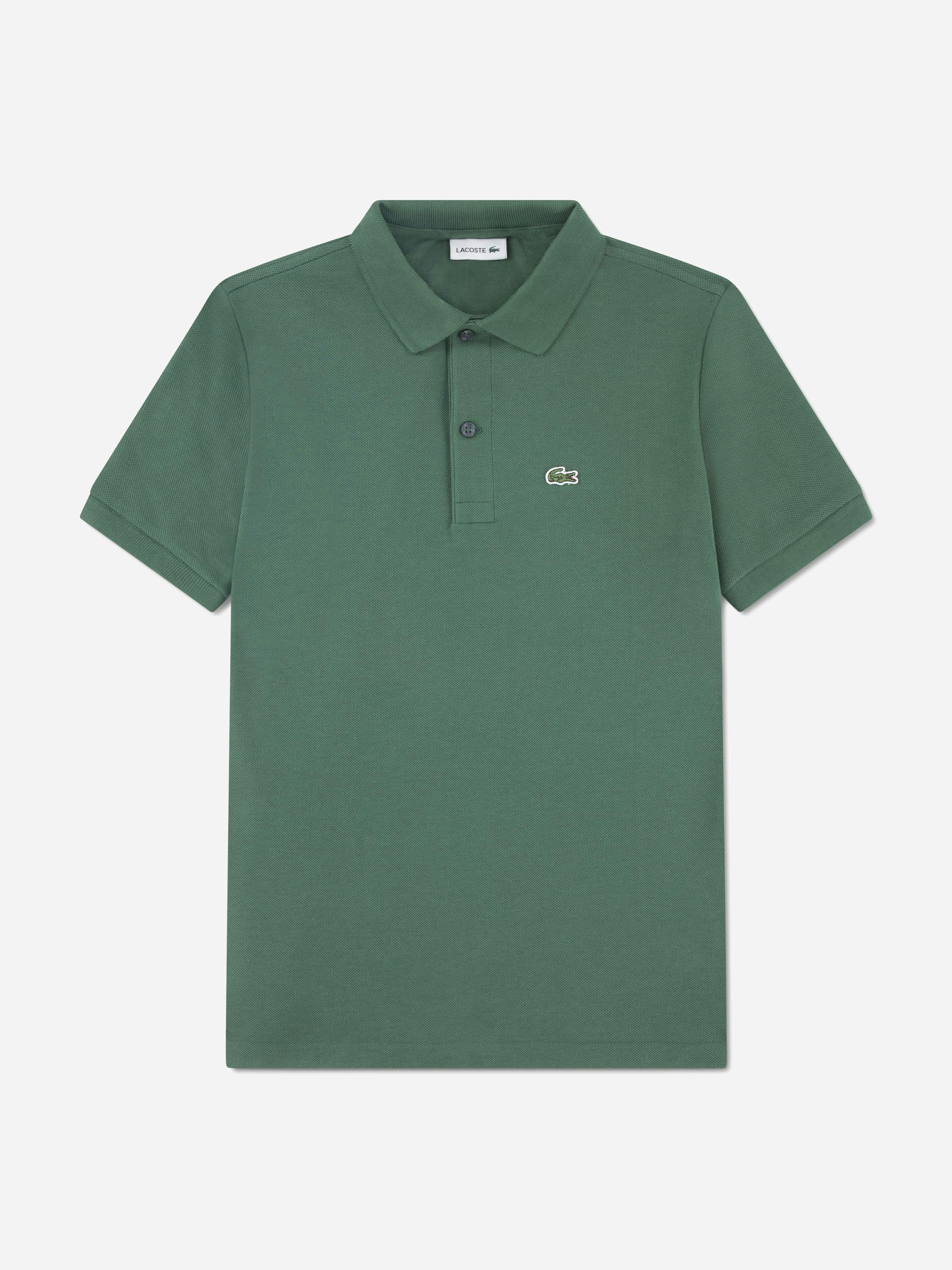 Lacoste Kids Boys Green Lacoste Petit Pique Polo Shirt In - 10 Yrs
