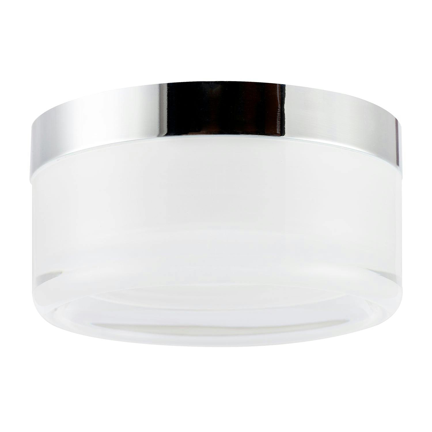 Happy Homewares Light Designer Polished Chrome Led Bathroom Ceiling With Opal Glass