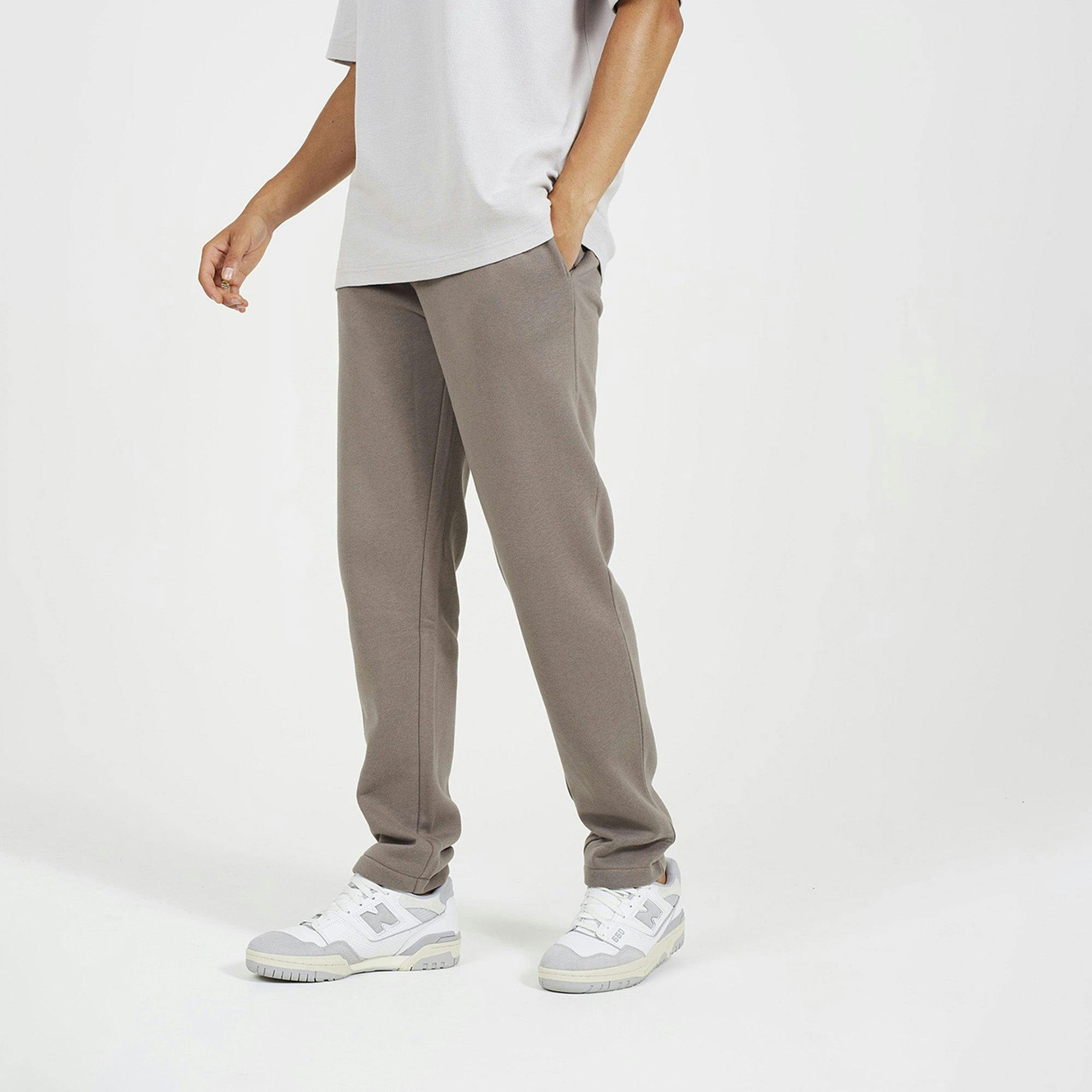 Brave Soul Straight Leg Open Hem Joggers - Taupe - Taupe - Xxl