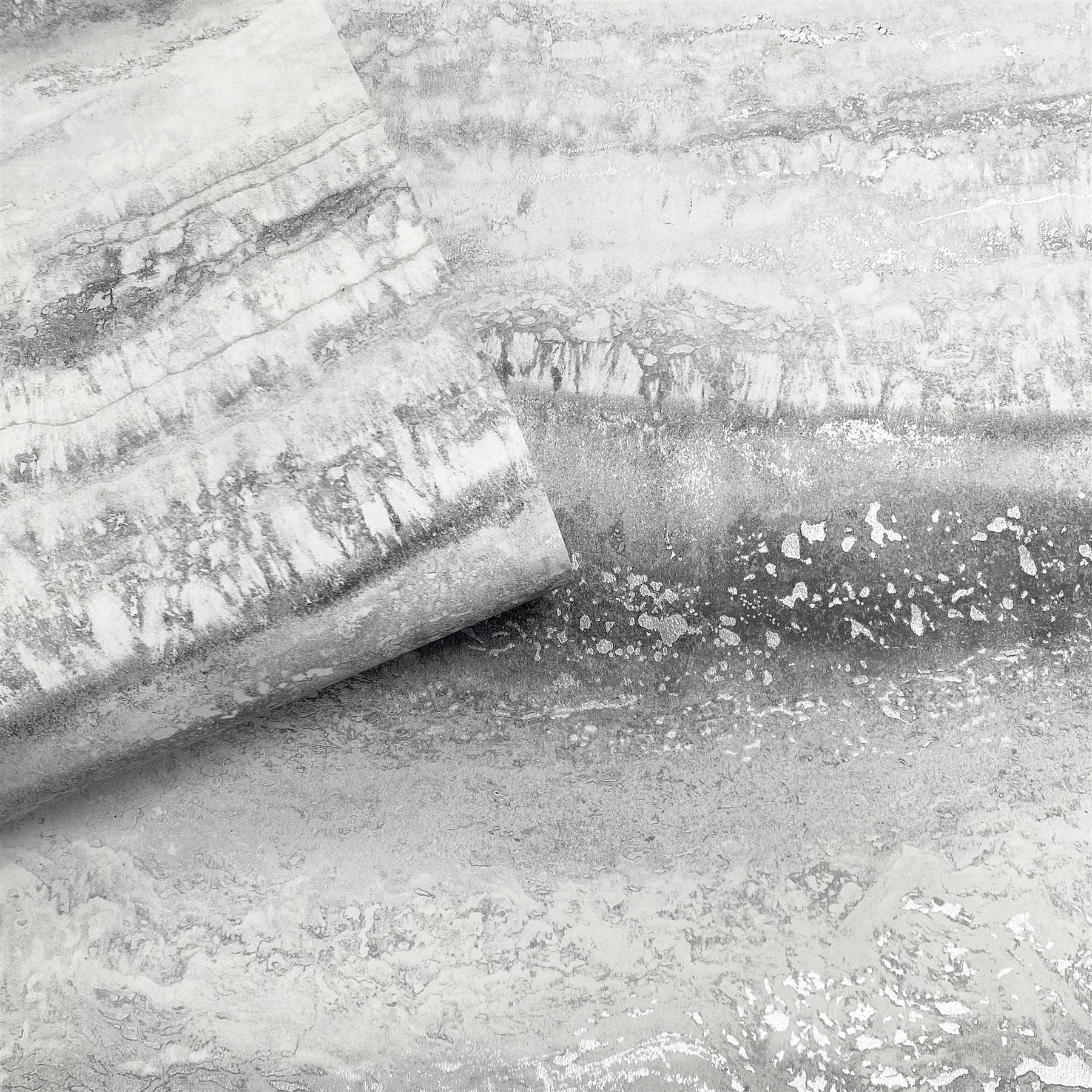 Muriva Silver Semper Marble Wallpaper Rolls