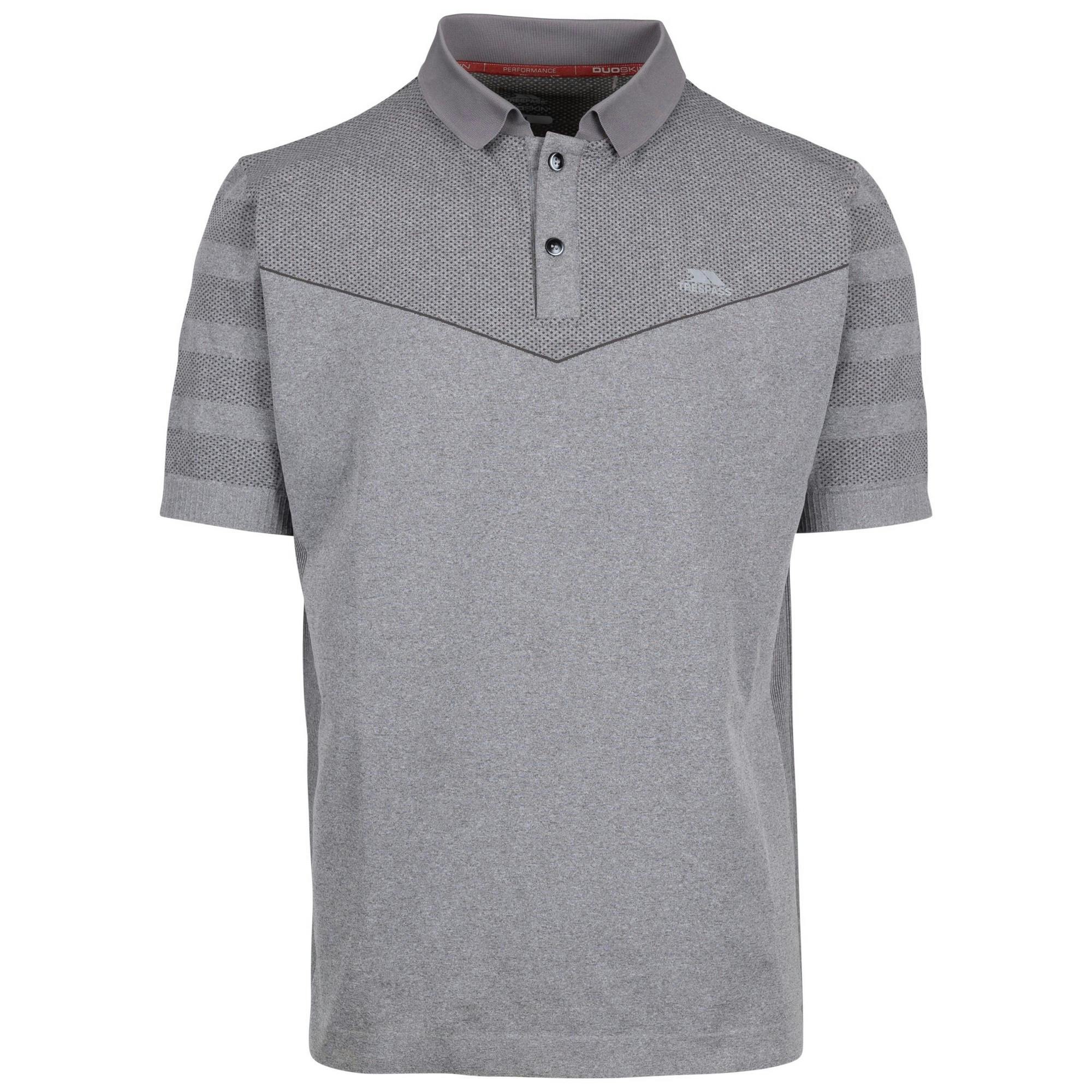 Trespass Men's Grey Nab Tp75 Active Polo Shirt - Marl - Marl - S - 59% Polyamide/36% Polyester/5% Elastane