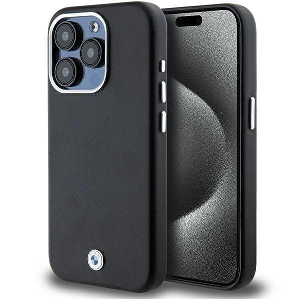 Bmw Black Signature Wrapped Metal Logo With Magsafe For Iphone 15 Pro 6.1" - Bmhmp15l23pufwk