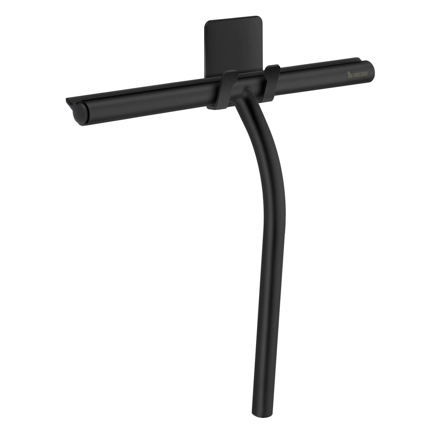 Smedbo Black Stainless Steel Glass Shower Squeegee With Self Adhesive Hanging Hook