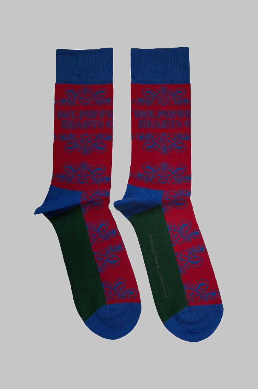Paradiso Clothing Unisex Red The Beatles Sgt Pepper Text Outlines Ankle Socks