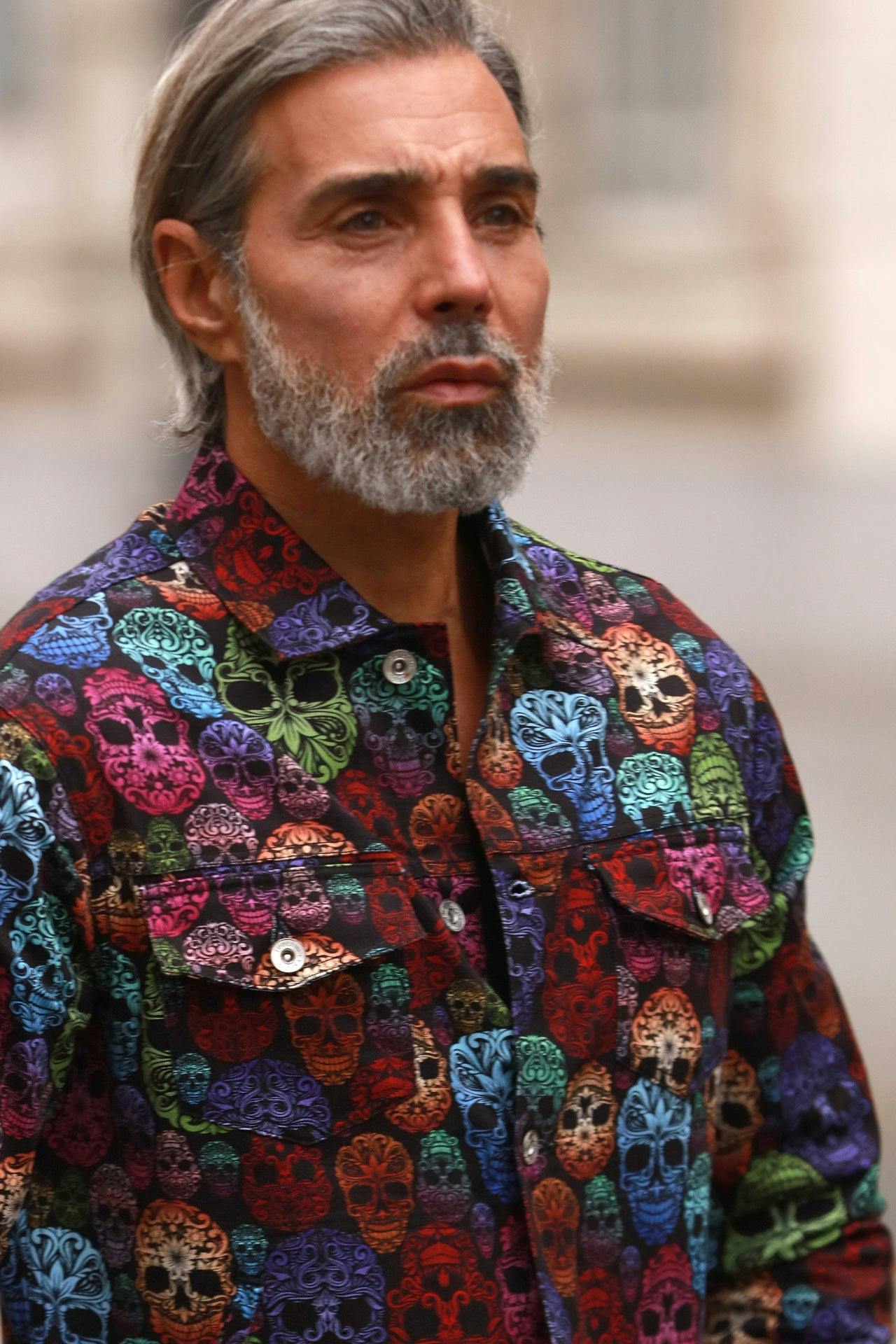 Claudio Lugli Skull Print Shacket - Large