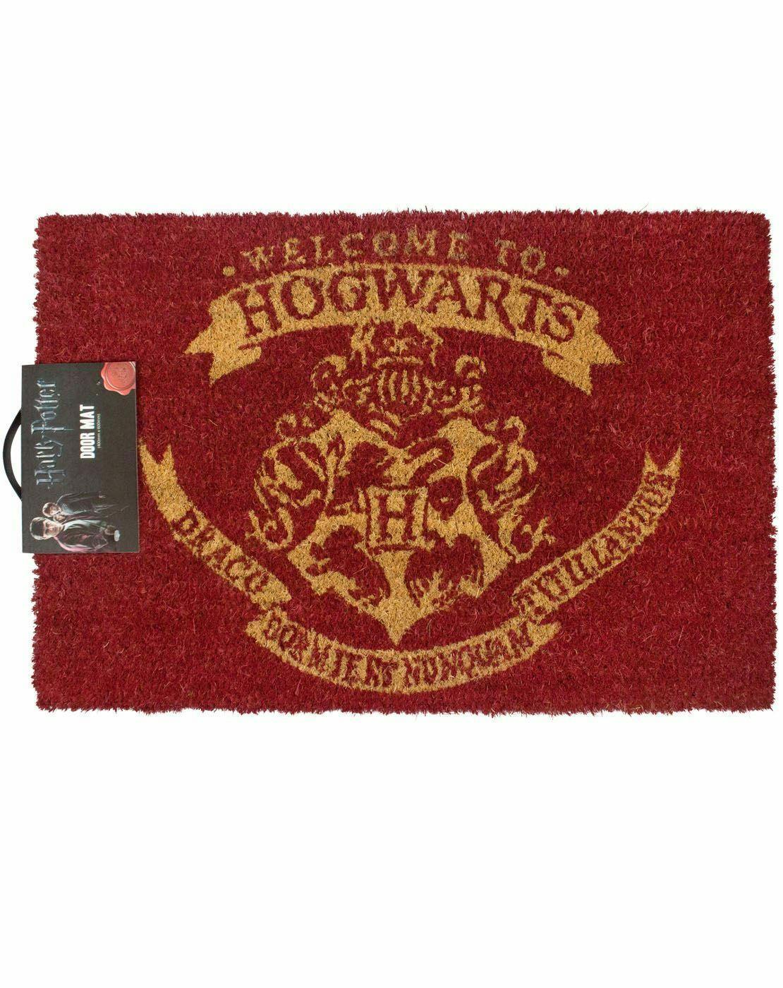 Vanilla Underground Unisex Red Harry Potter Hogwarts Crest Coir Door Mat (One Size)