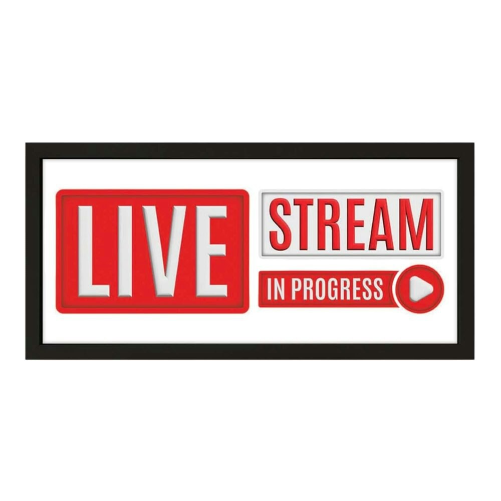 Echo Three Wall Art Black Framed Print Live Stream In Progress | Content Streamers DJ Social Media Influencer Gift | For Podcasters And Music Vloggers Artists Gamers | Large Wide Sign - Image 3