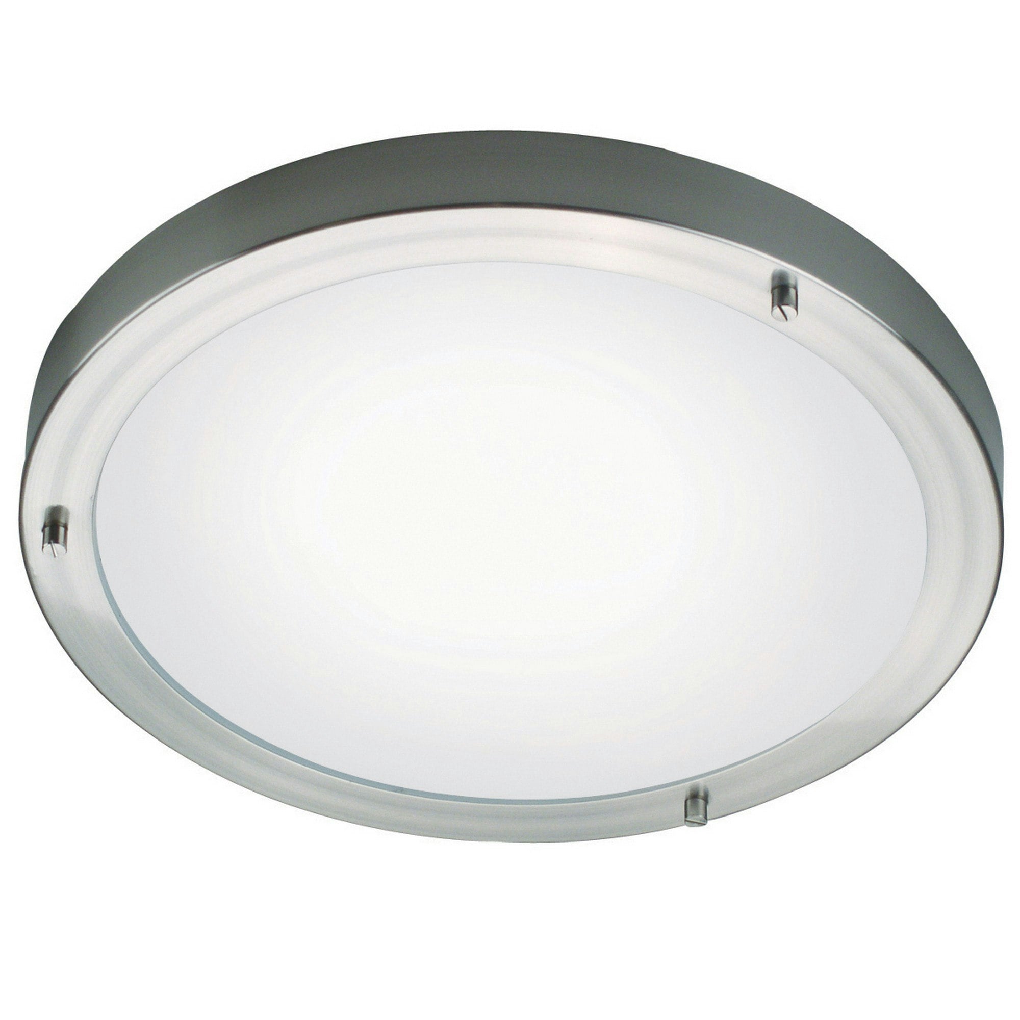 Rackhams Light/Silver Ancona Maxi E27 | Ceiling | Brushed Steel - Glass - 1