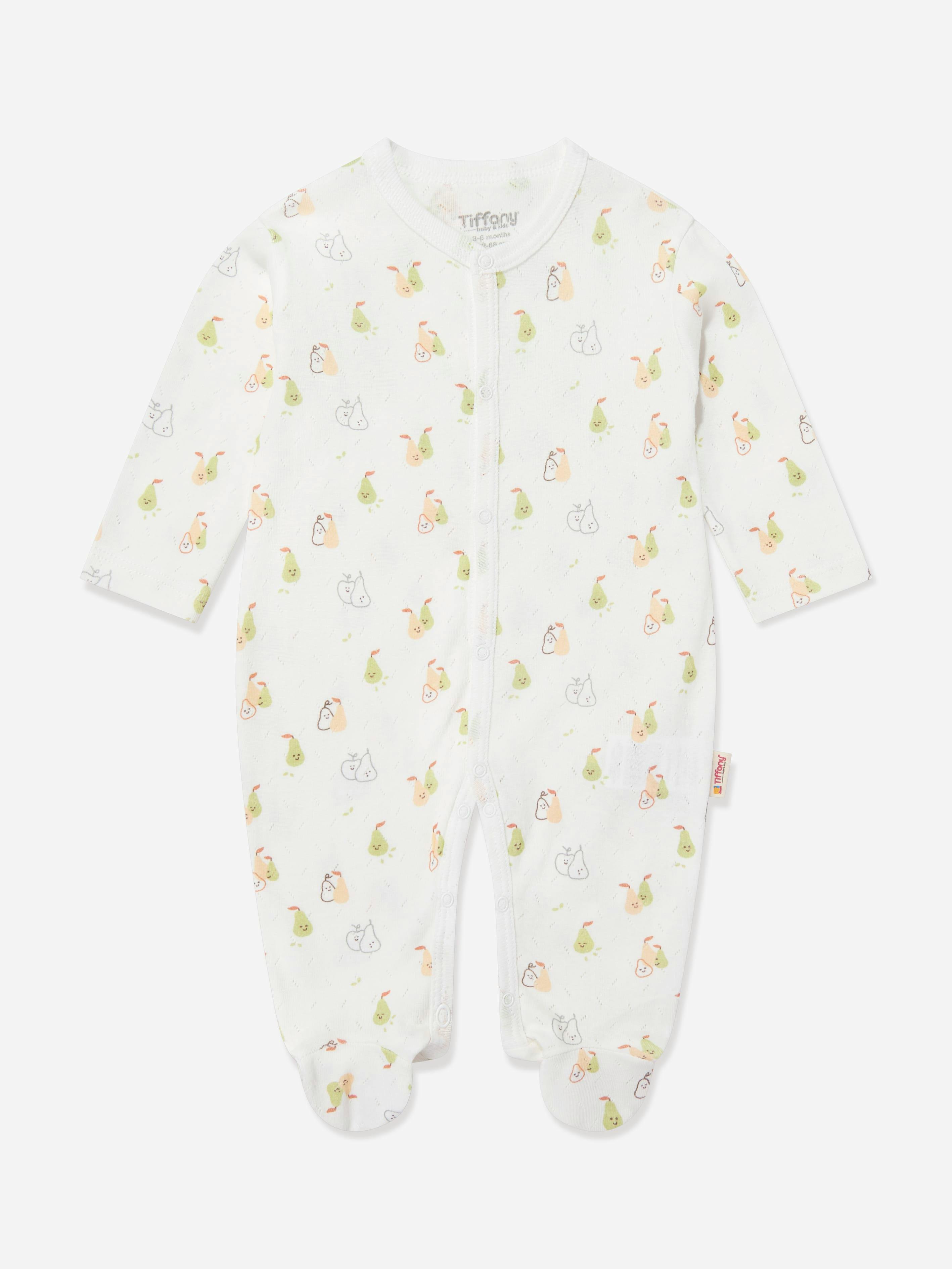 Tiffany Men's Ivory Baby Pear Print Babygrow In - 0 - 3 Mths