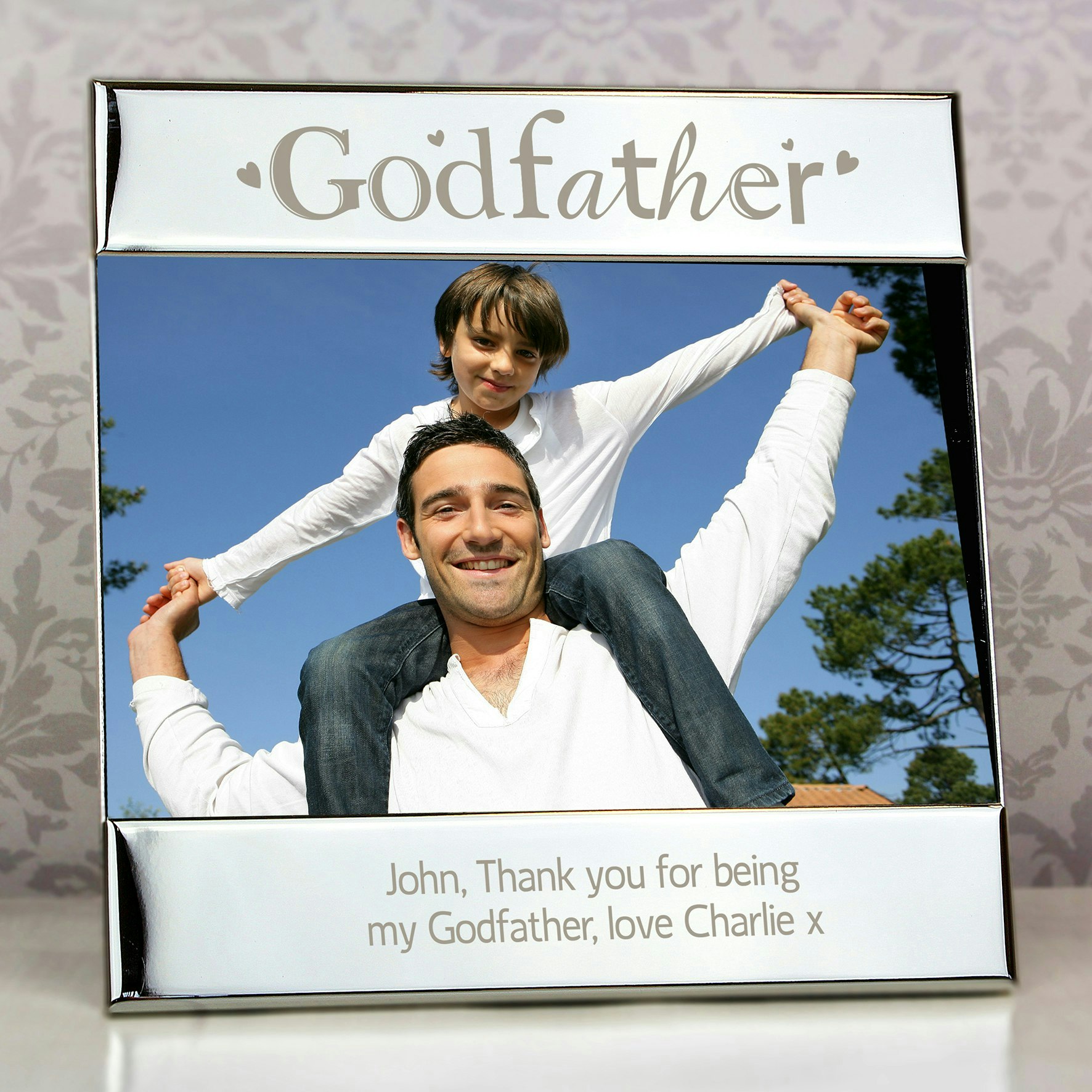 Rackhams Silver Personalised Godfather 6X4 Photo Frame